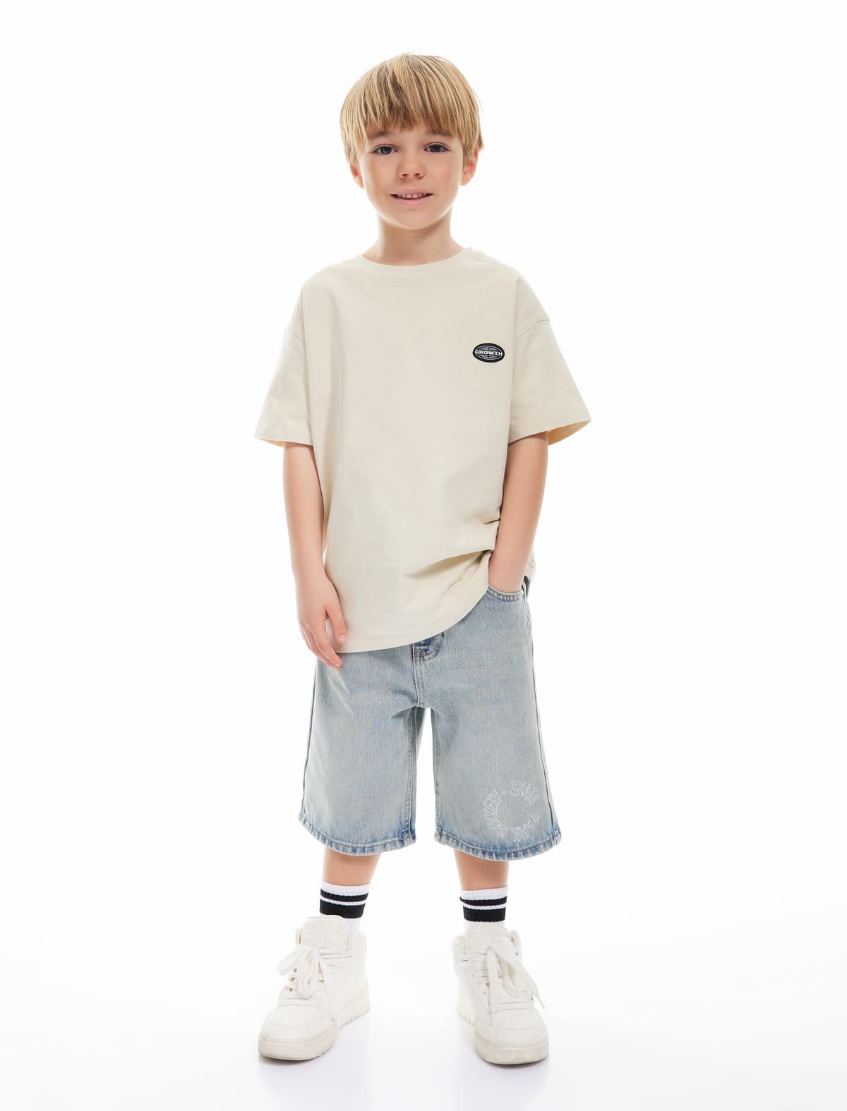 Cotton Crew Yaka Qısaqol Oversize T-shirt