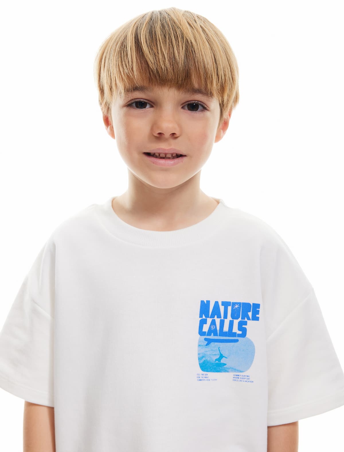 Slogan Çaplı Crew Yaka Pambıq Böyük Boy T-shirt