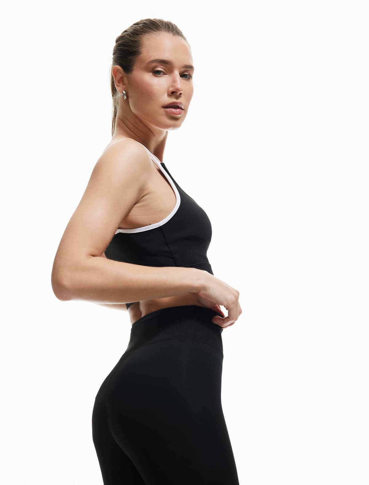 Normal Bel Skinny Fit, Dikiş Detallı İdman Tayt