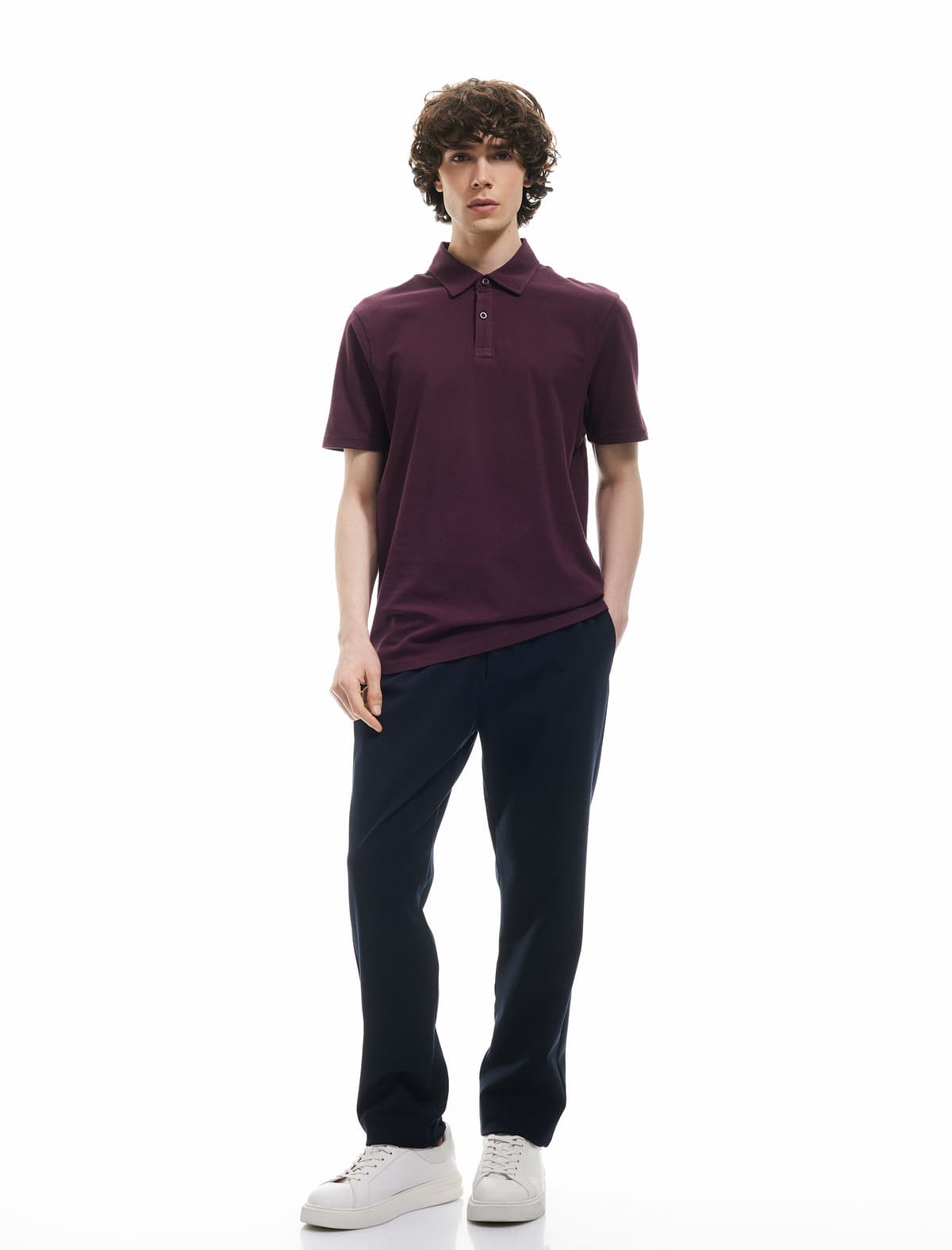 Pambıq Normal Fit Qısaqol Polo Yakalı köynək