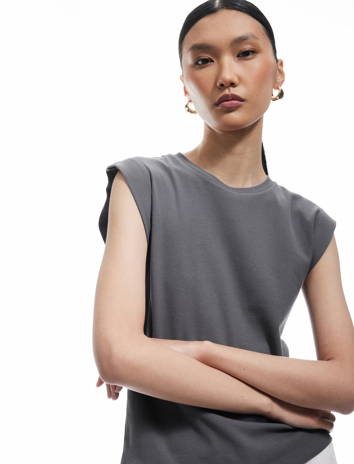 Cotton Crew Yaka Qolsuz Basic T-shirt