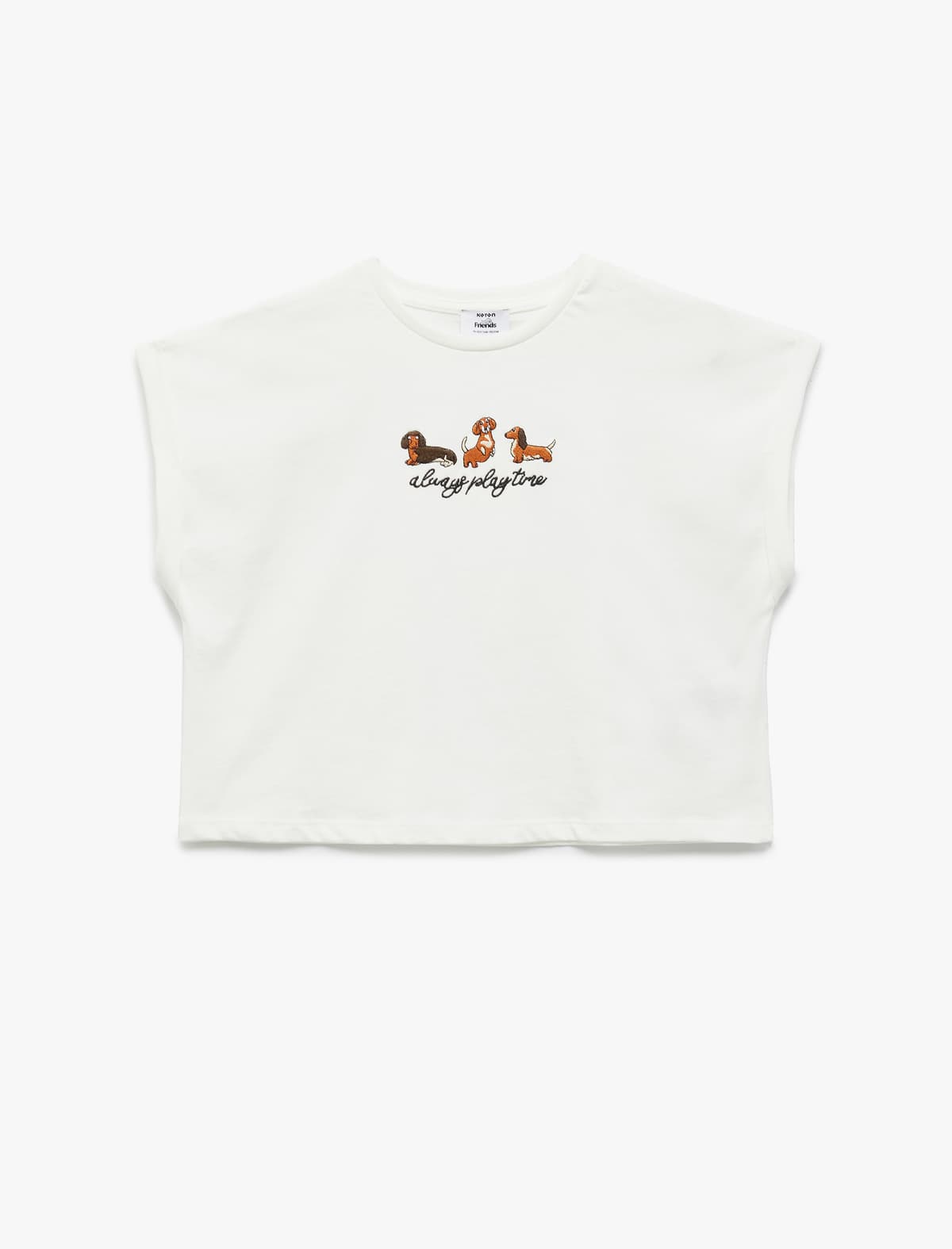 Naxış Detallı Qısaqol Yakalı Pambıqlı T-shirt