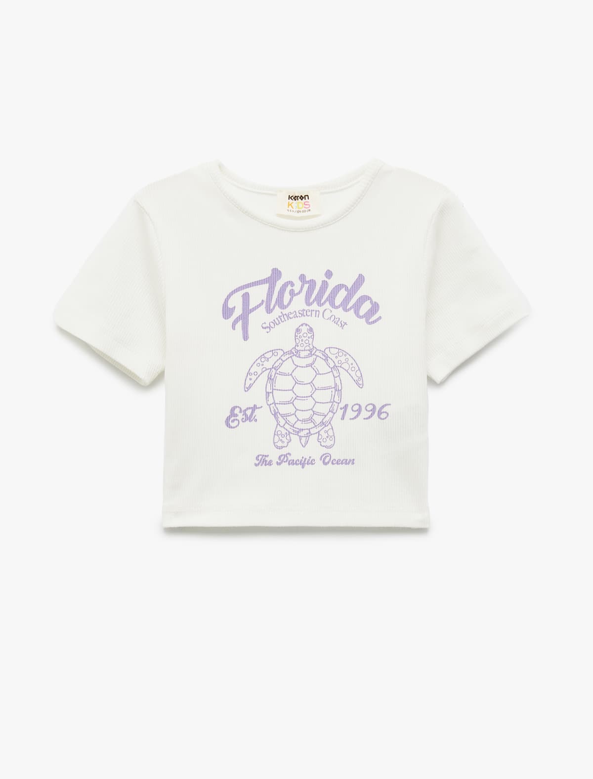 Çaplı Qısaqol Ekipaj Yakalı Pambıq Bitkili T-shirt