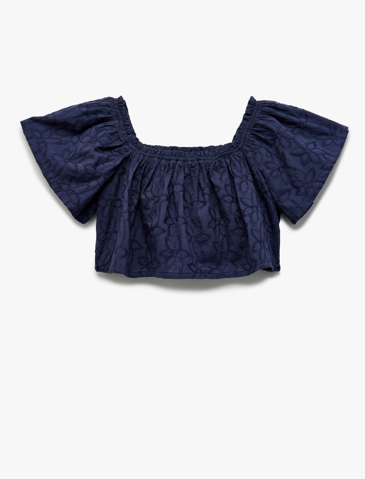 Pambıq Naxışlı Qısaqol Kroplu Bluza