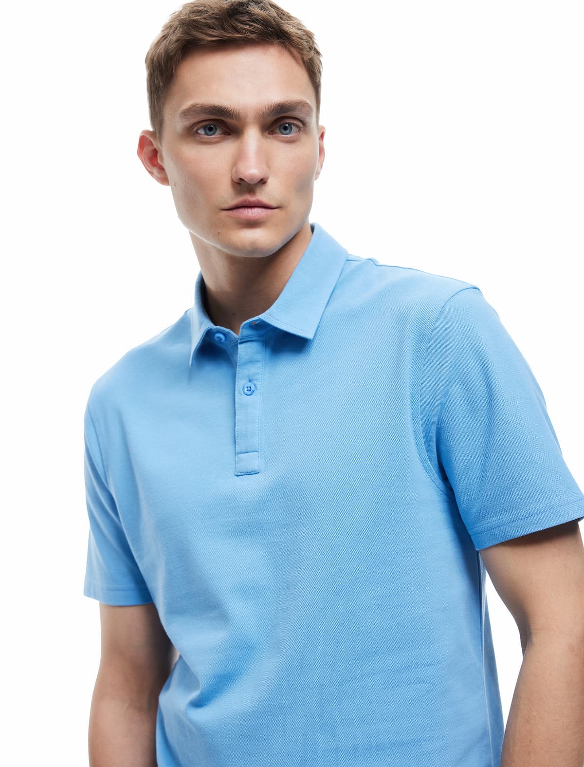 Pambıq Normal Fit Qısaqol Polo Yakalı köynək