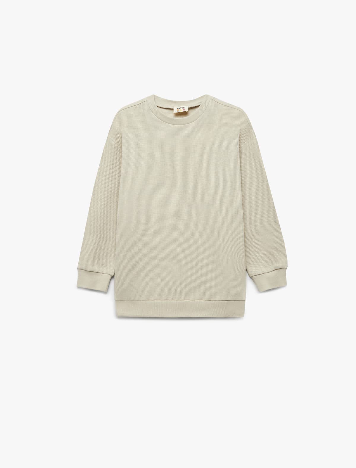 Pambıq Uzunqol Ekipaj Boyun Böyük Boy Basic Sweatshirt