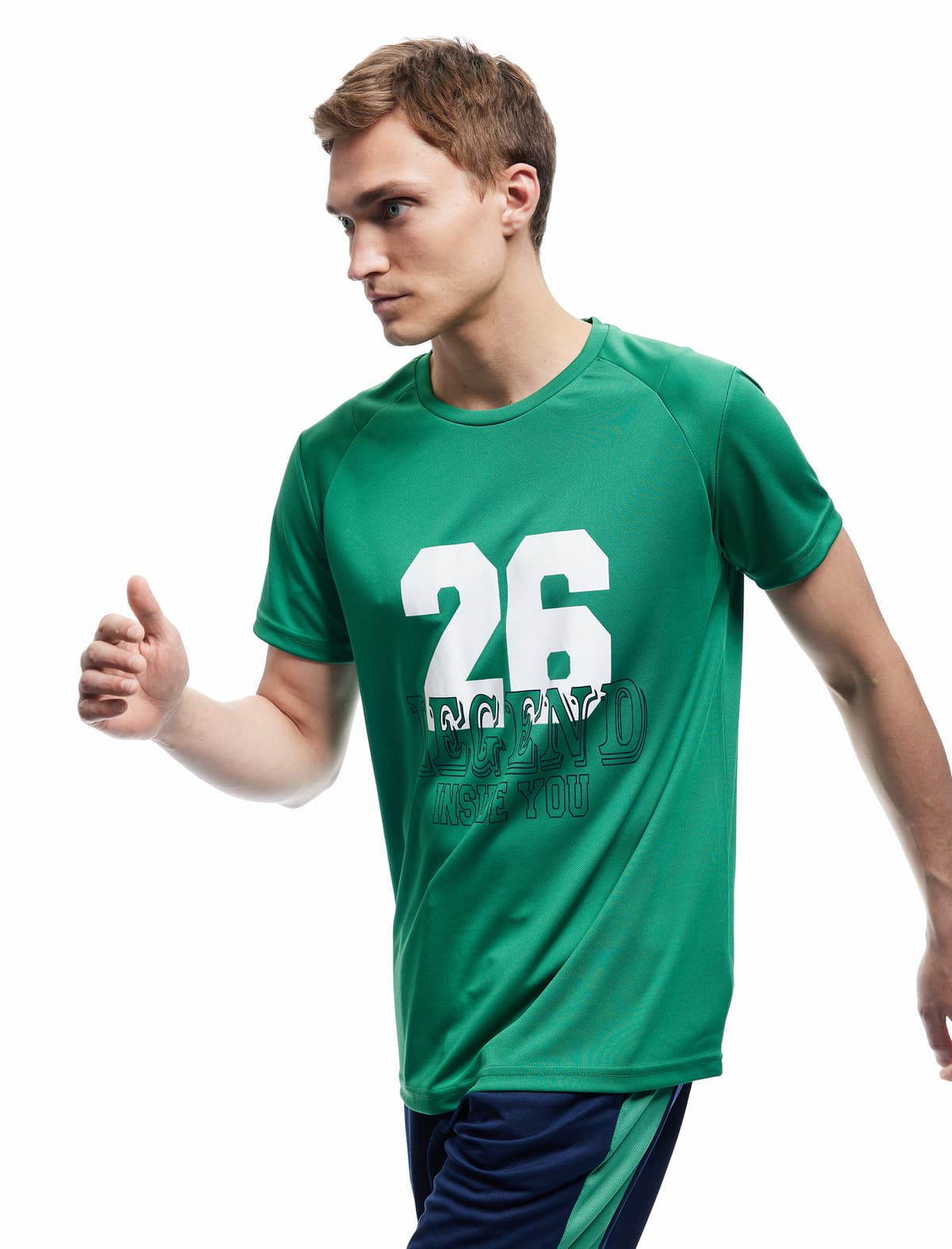 Ekipaj Yakalı Qısaqol Çaplı Böyük Ölçülü İdman T-shirti