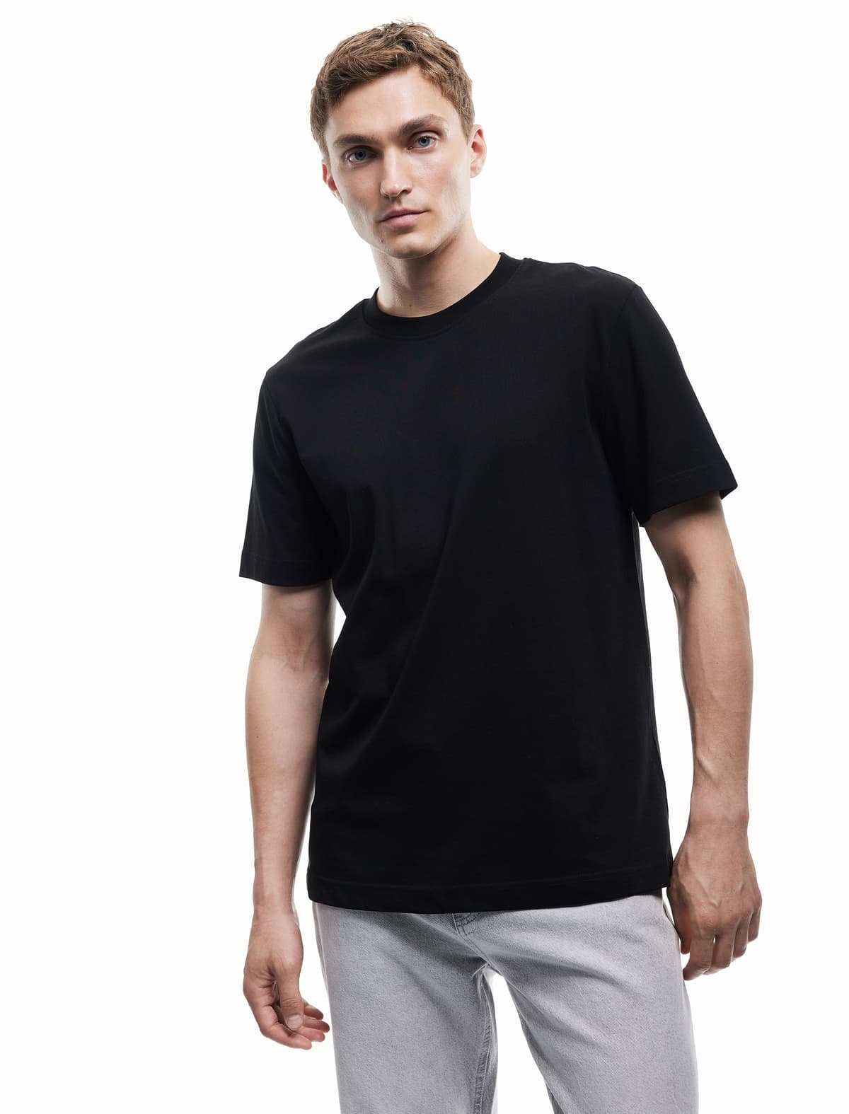 Pambıq Qısaqol Normal Fit Crew Yaka Basic T-shirt