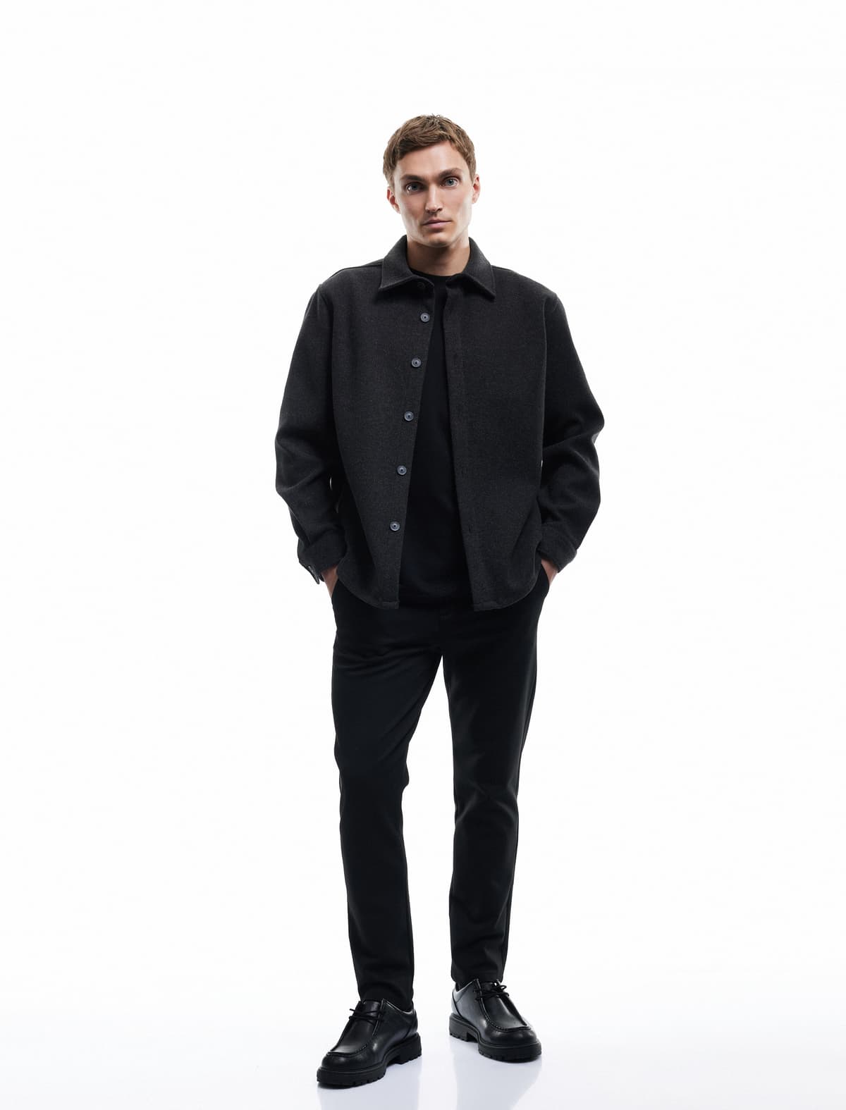 Cibli Düyməli Slim Fit Parçalı Şalvar