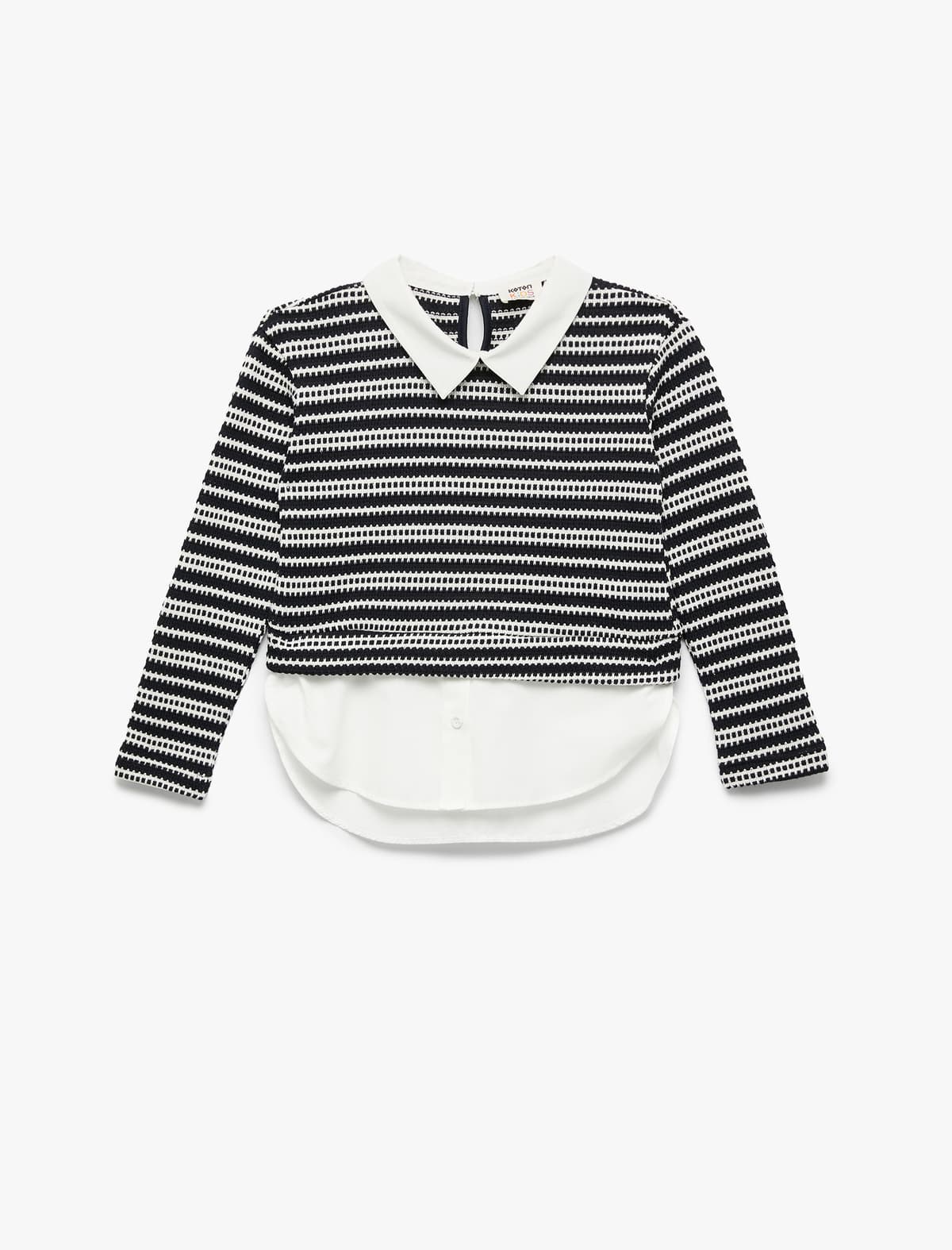 Uzunqol Köynək Yaxası Detallı Sweatshirt