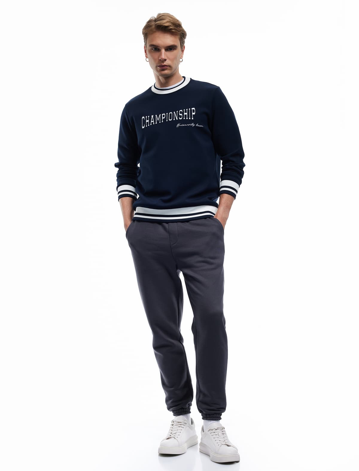 Beli Krujevalı Cib Detallı Jogger Qış Sweatpants