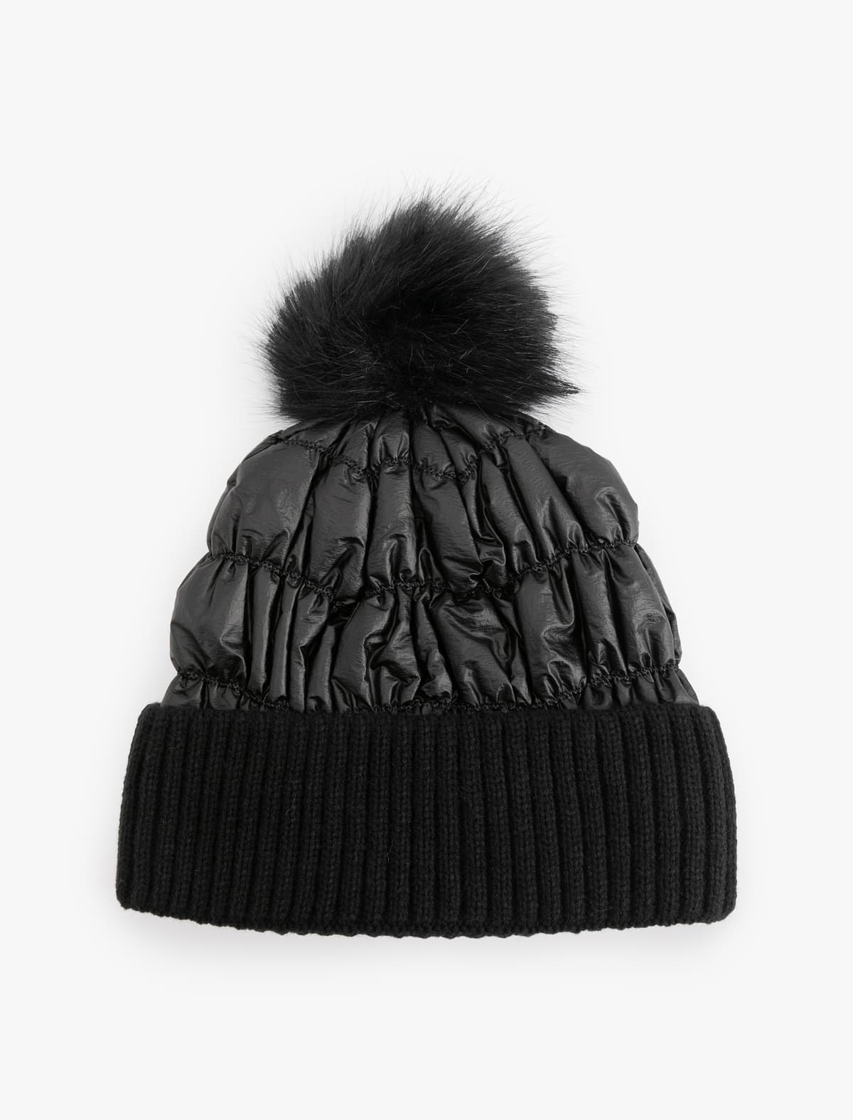 Pom Pom detallı qatlı şişmə beret