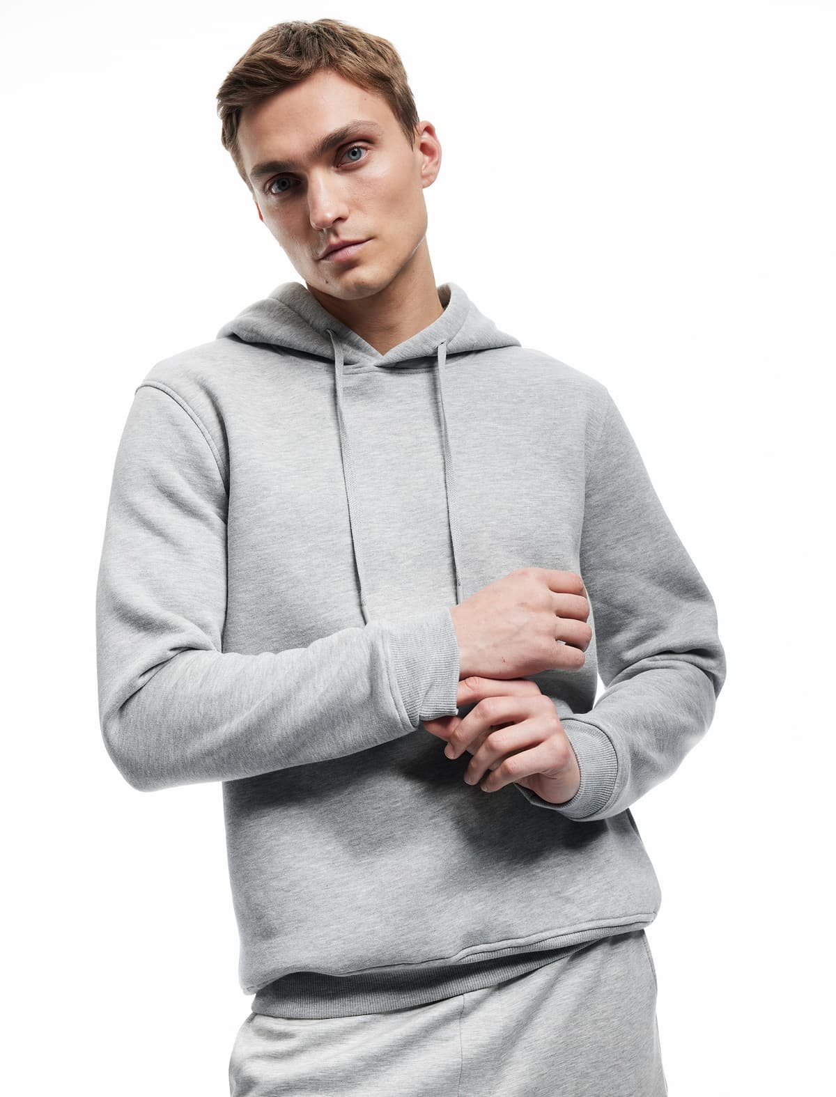 Qaldırılmış Uzunqol Əsas Kapşonlu Sweatshirt