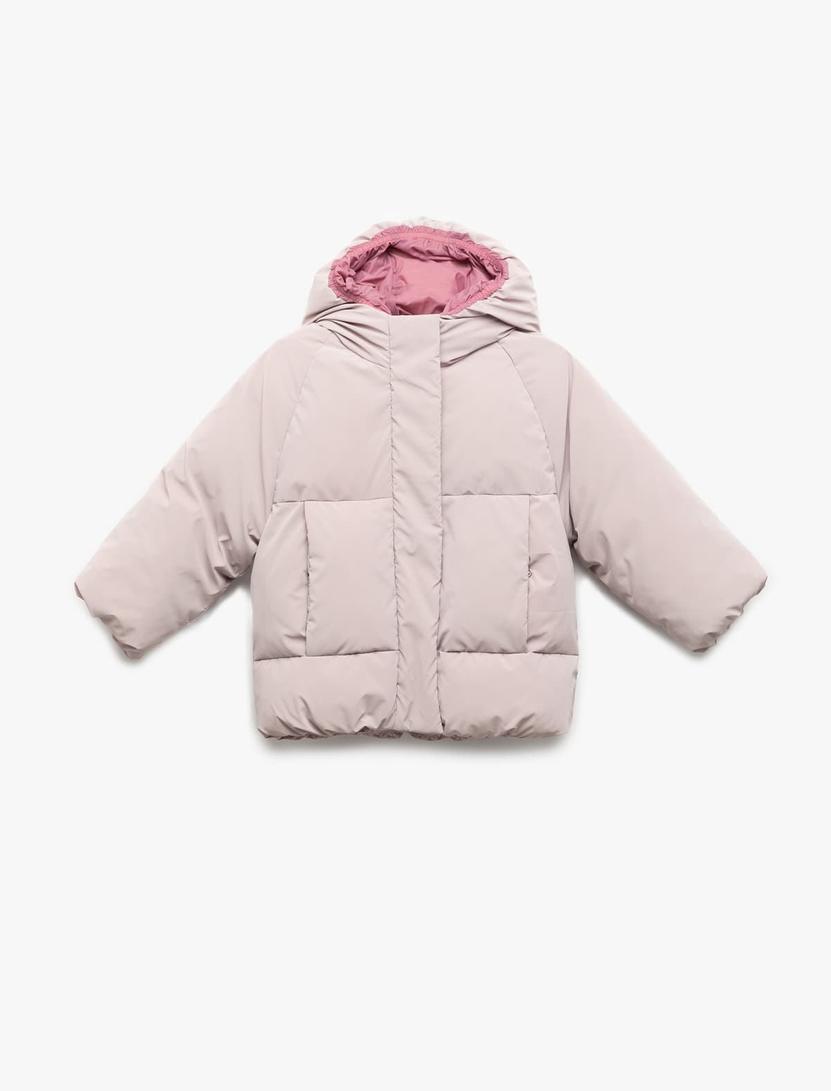Kapşonlu Uzunqol Cib Puffer Palto