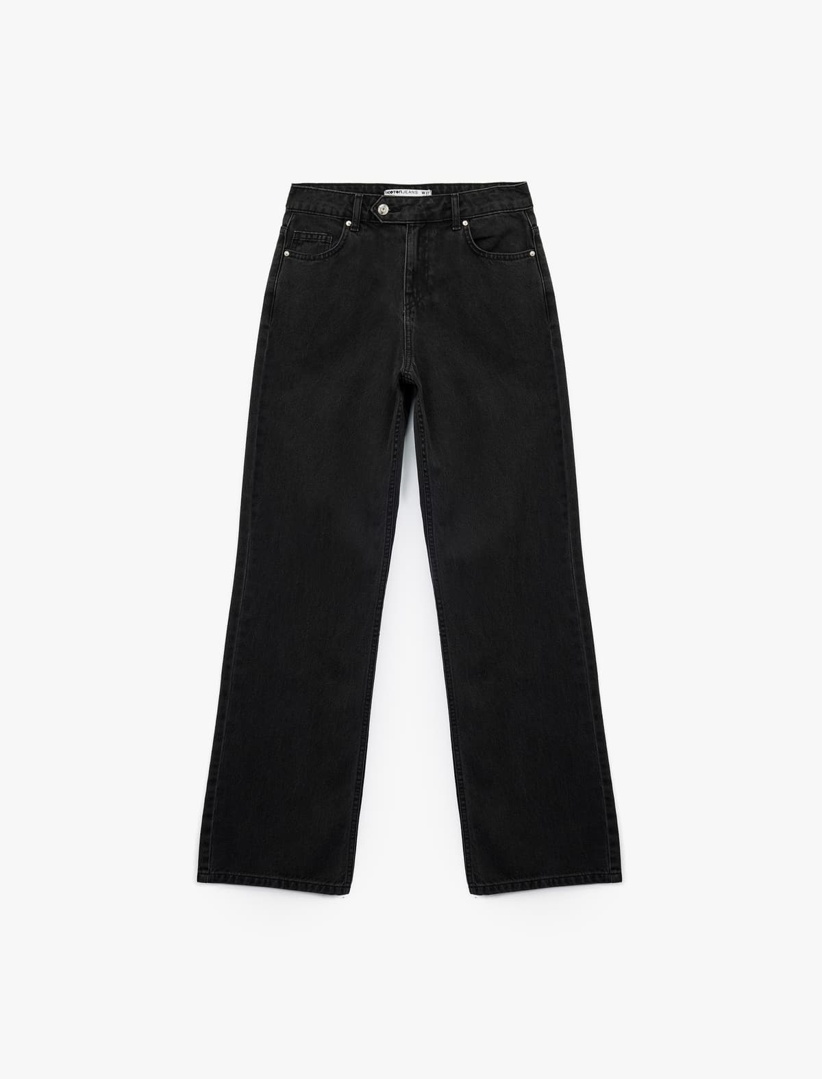 Pambıq Normal Bel Düz Ayaqlı Jean Şalvar - Straight Fit Jean