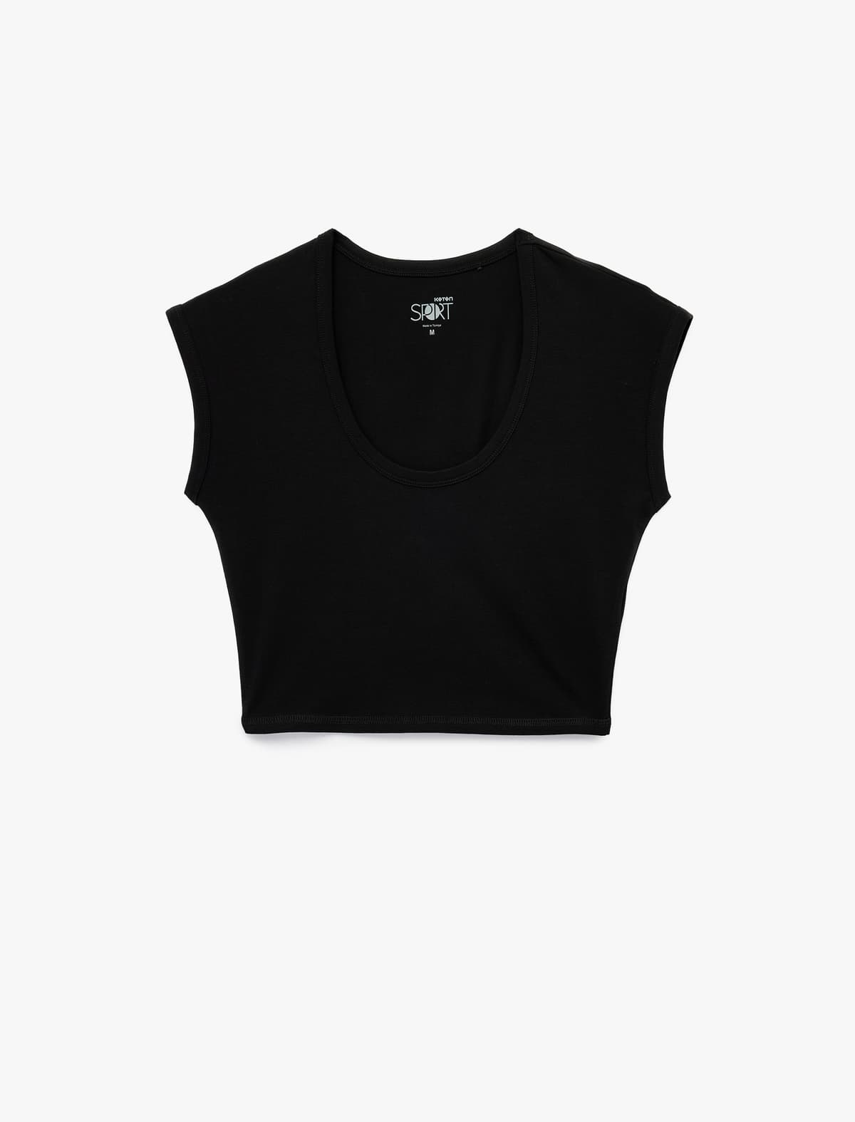 U Yaka Qısaqol Pambıq Slim Fit İdman T-shirt