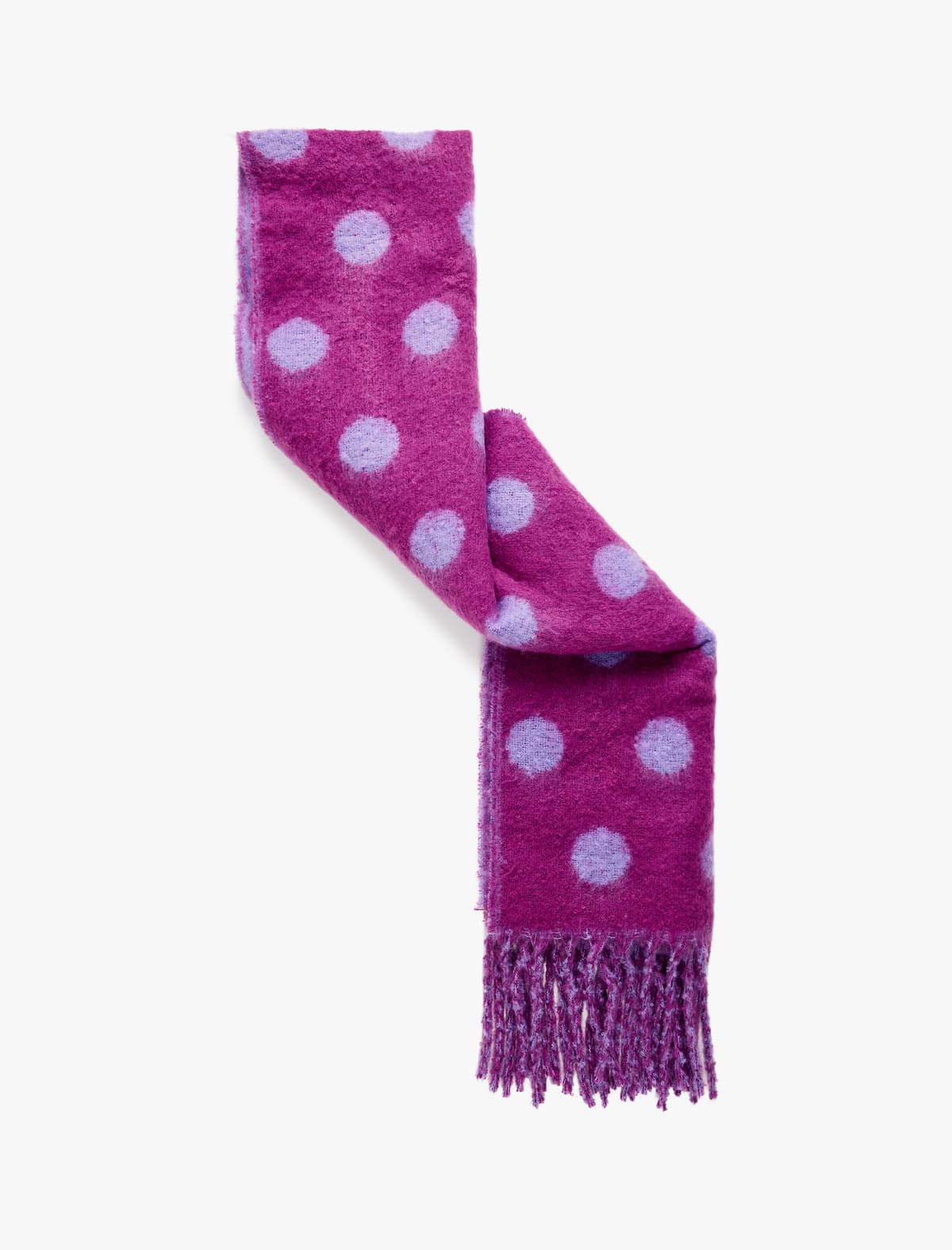 Polka Nöqtəli Qotazlı Yumşaq Teksturalı Uzun Şərf