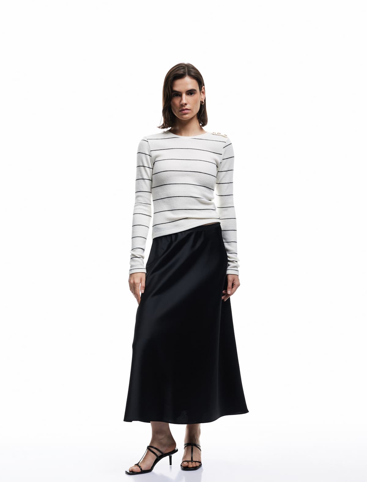 Standart Bel Normal Fit Satin Midi Etek