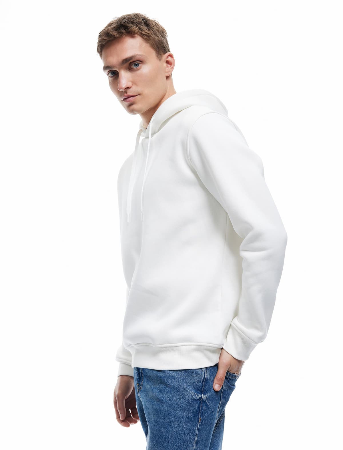 Qaldırılmış Uzunqol Əsas Kapşonlu Sweatshirt