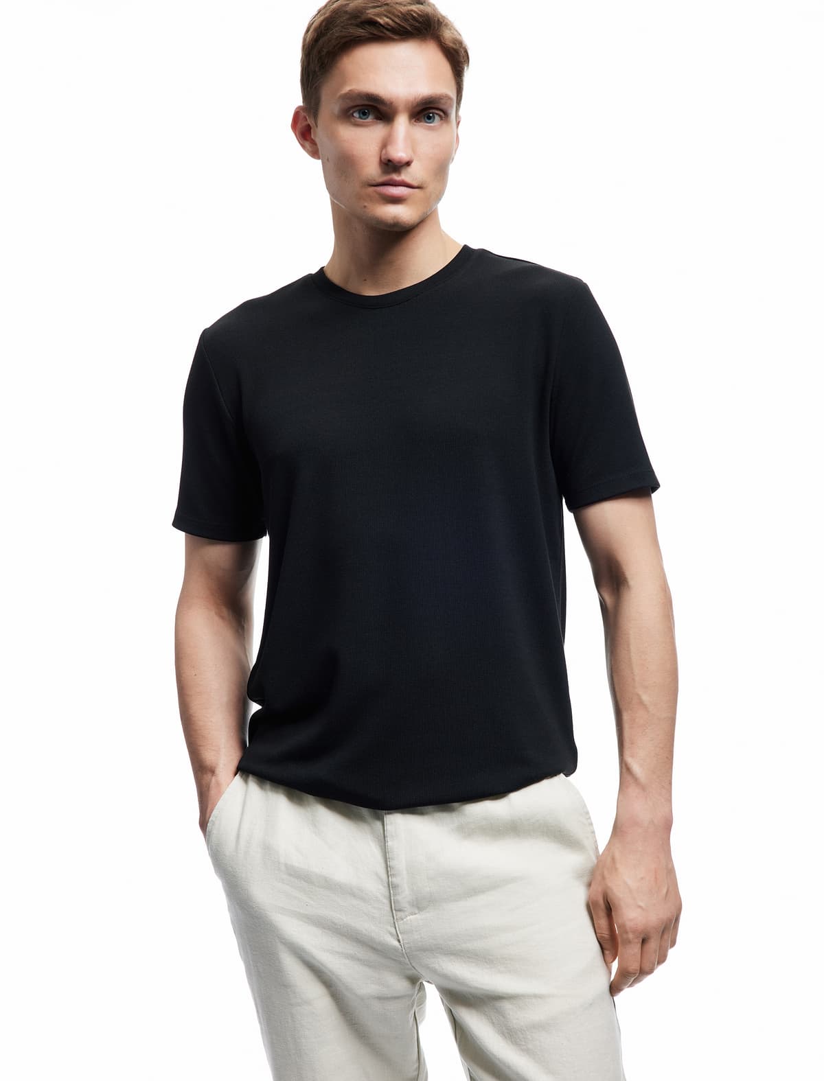 Qısaqol Yakalı Basic Slim Fit köynək