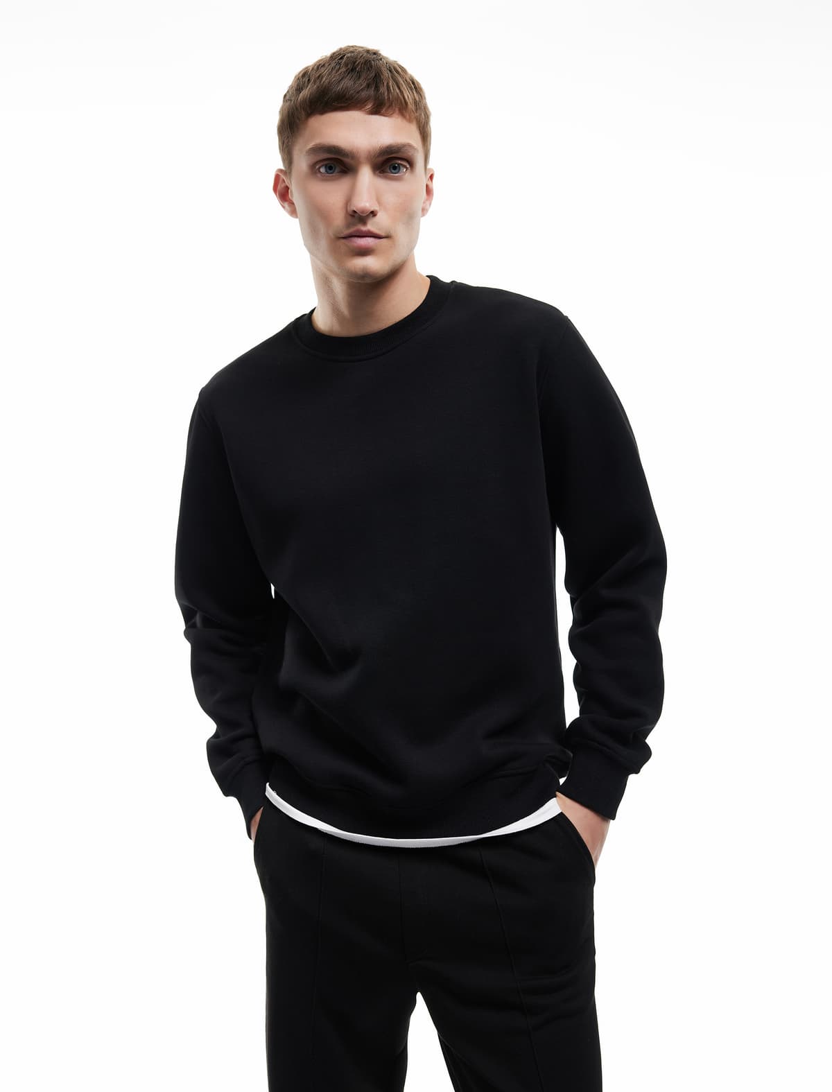 Uzunqol Qızılı Qızılı Detallı Ekipaj Yakalı Sweatshirt