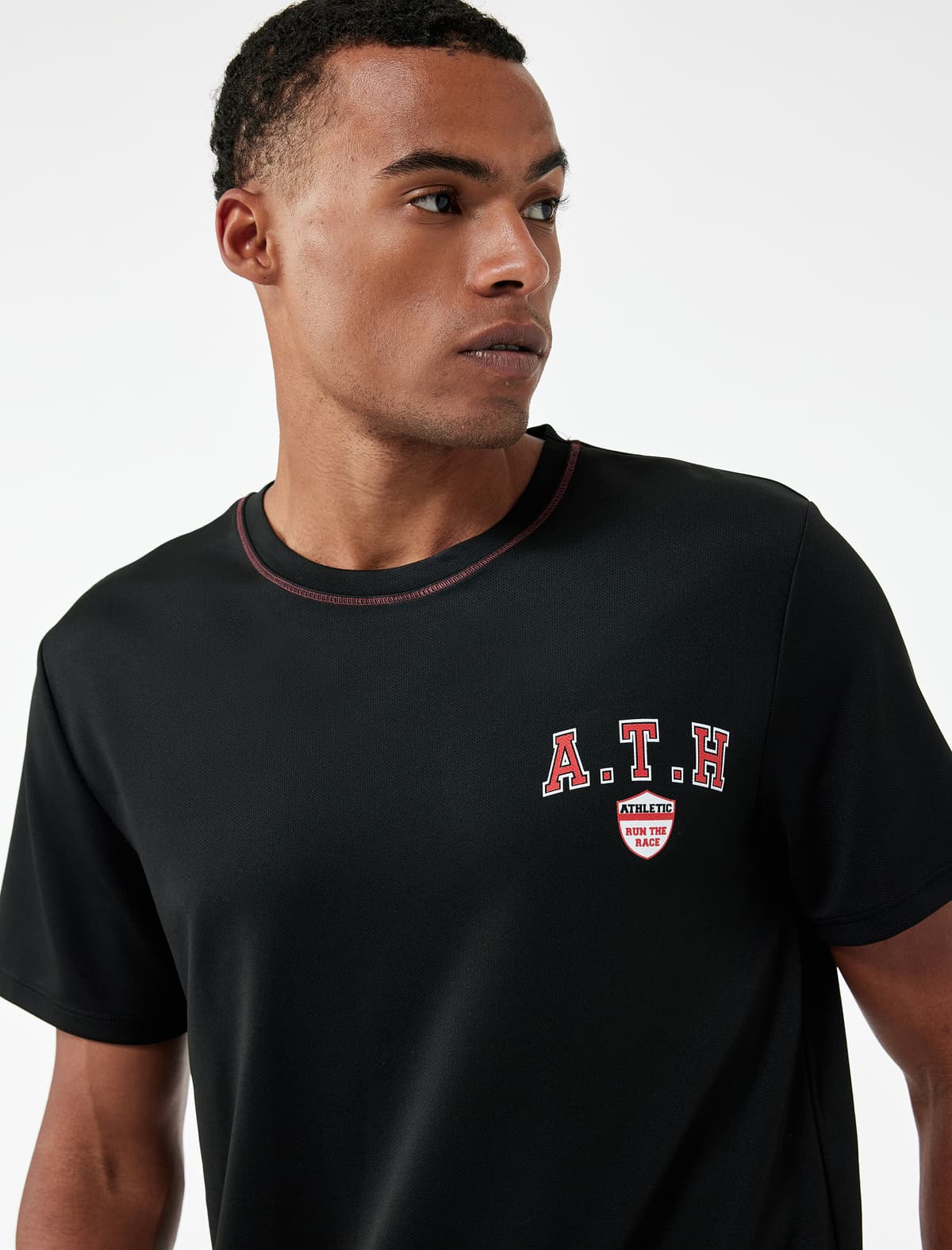 Qısaqol Regular Fit Crew Yaka Çaplı İdman T-shirt