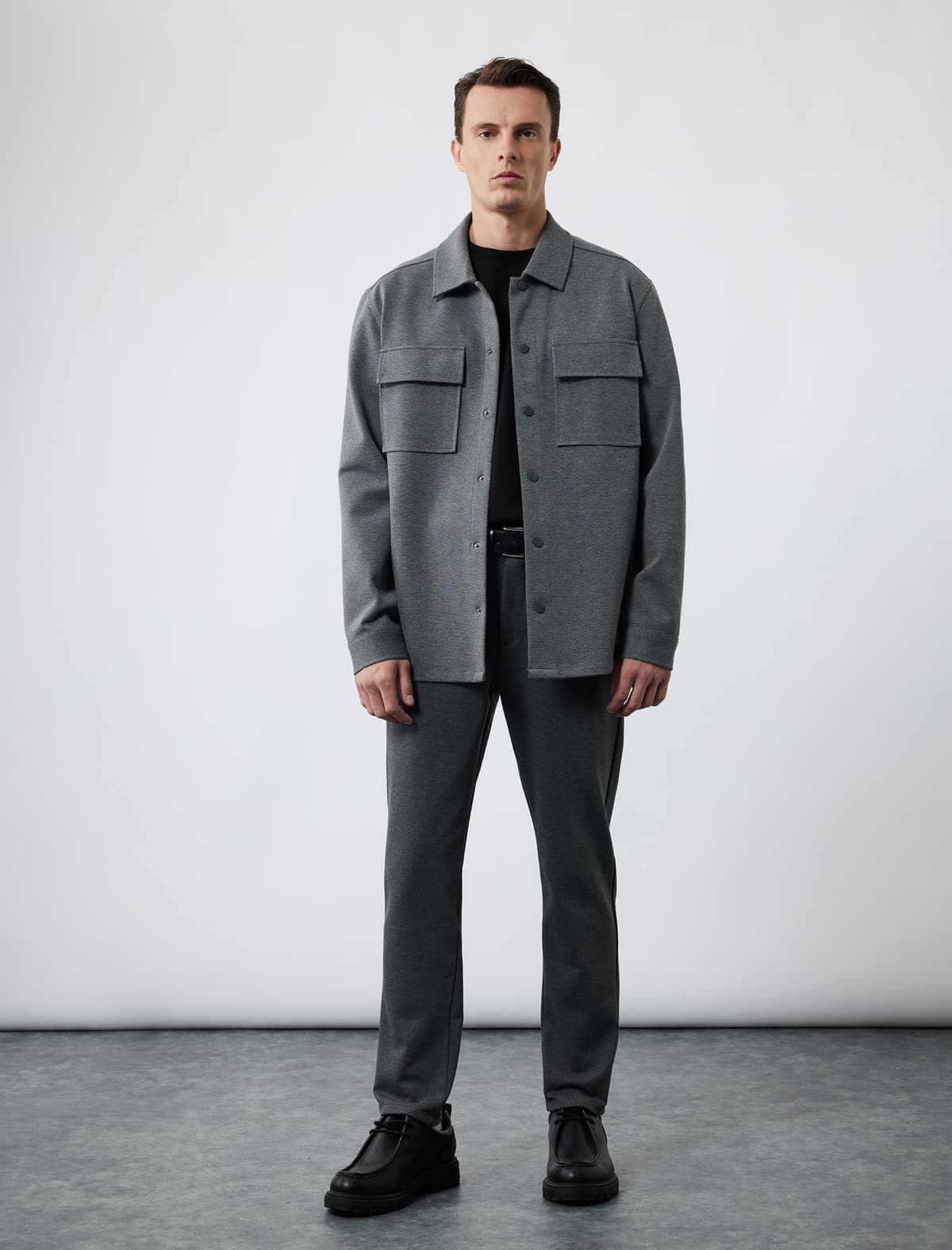 Cibli Düyməli Slim Fit Parçalı Şalvar
