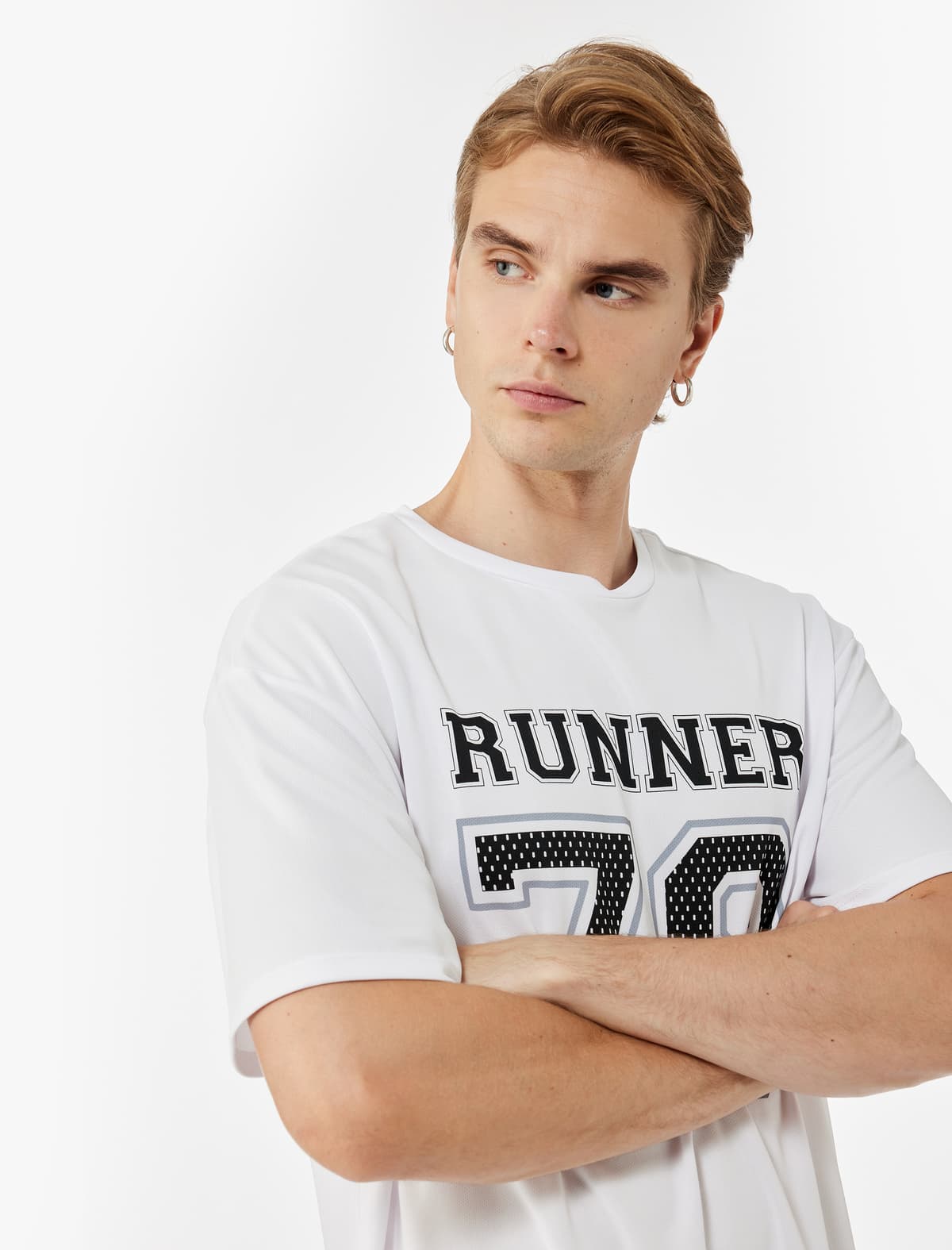 Relaxed Fit Qısaqol Ekipaj Yakalı Çaplı İdman T-shirti