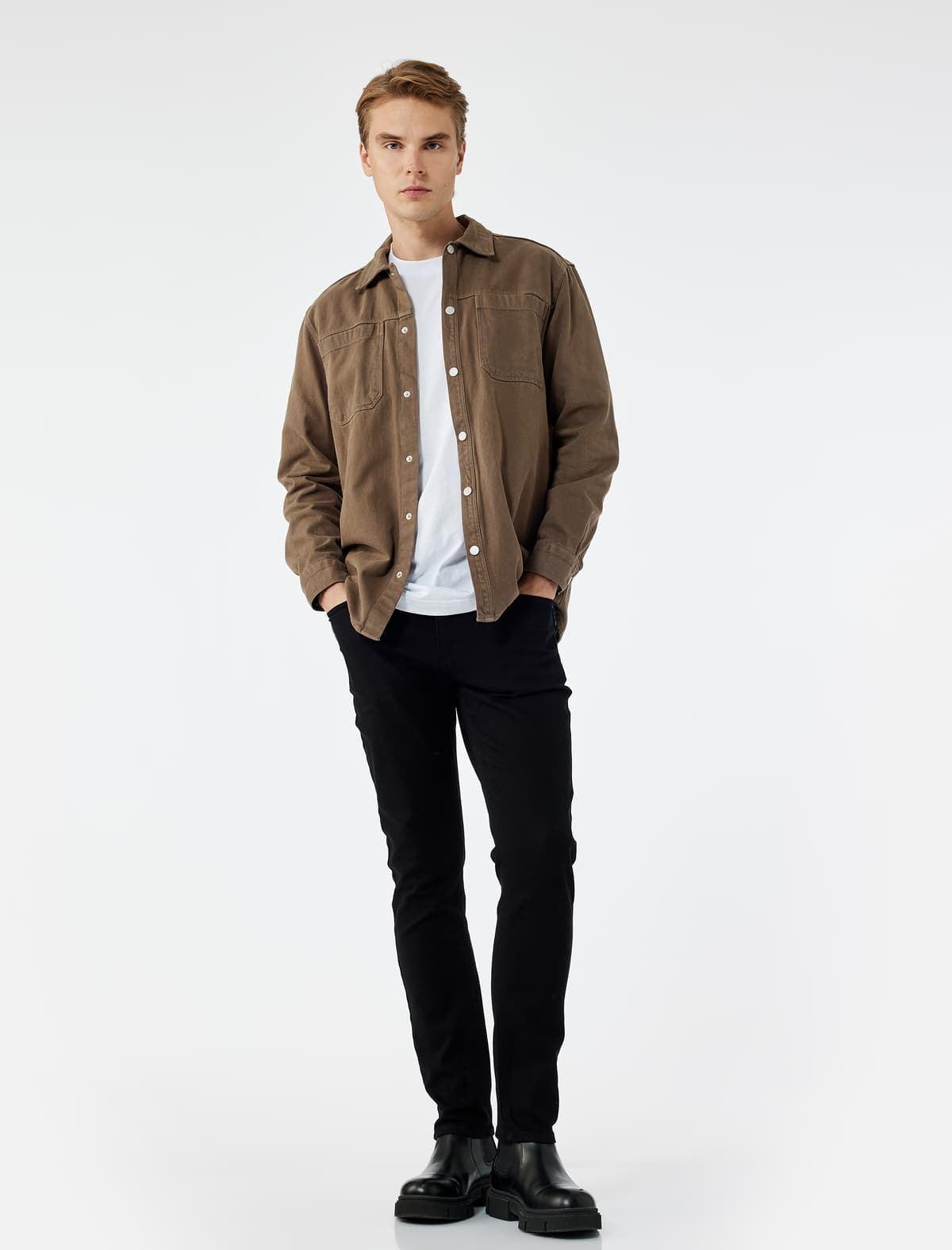 Pambıq Normal Bel Slim Fit Jean Şalvar - Brad Jean