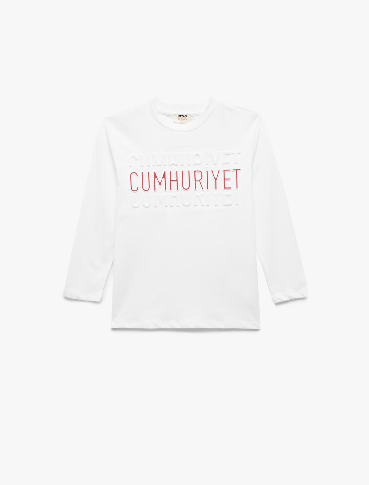 Uzunqol Ekipaj Yakalı Pambıq Respublika Çaplı T-Shirt