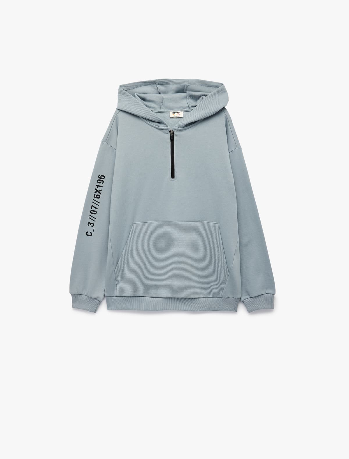 Qaldırılmış Uzunqol Fermuarlı Kapüşonlu Sweatshirt