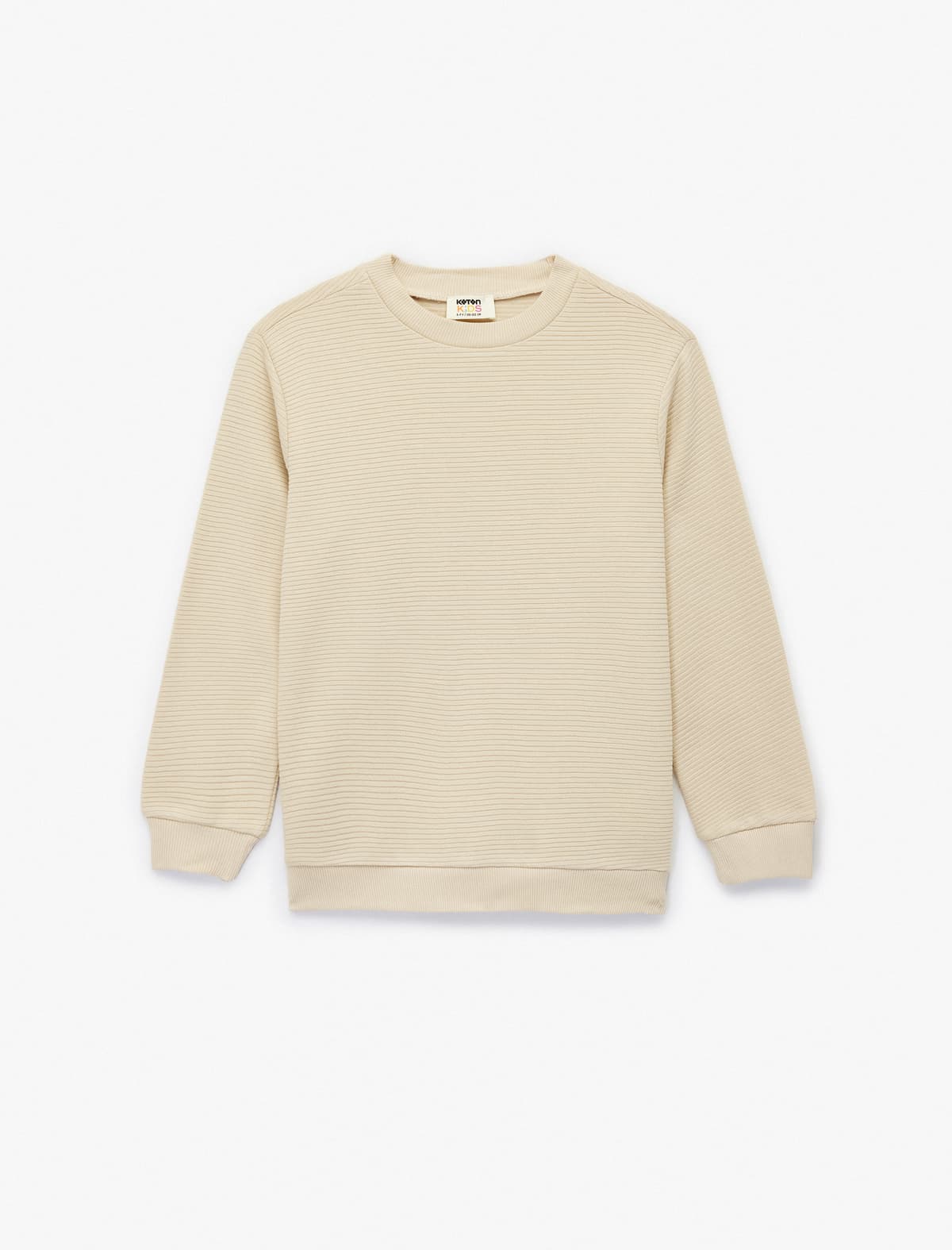 Pambıq Uzunqol Qıvrım Yaxa Əsas Sweatshirt