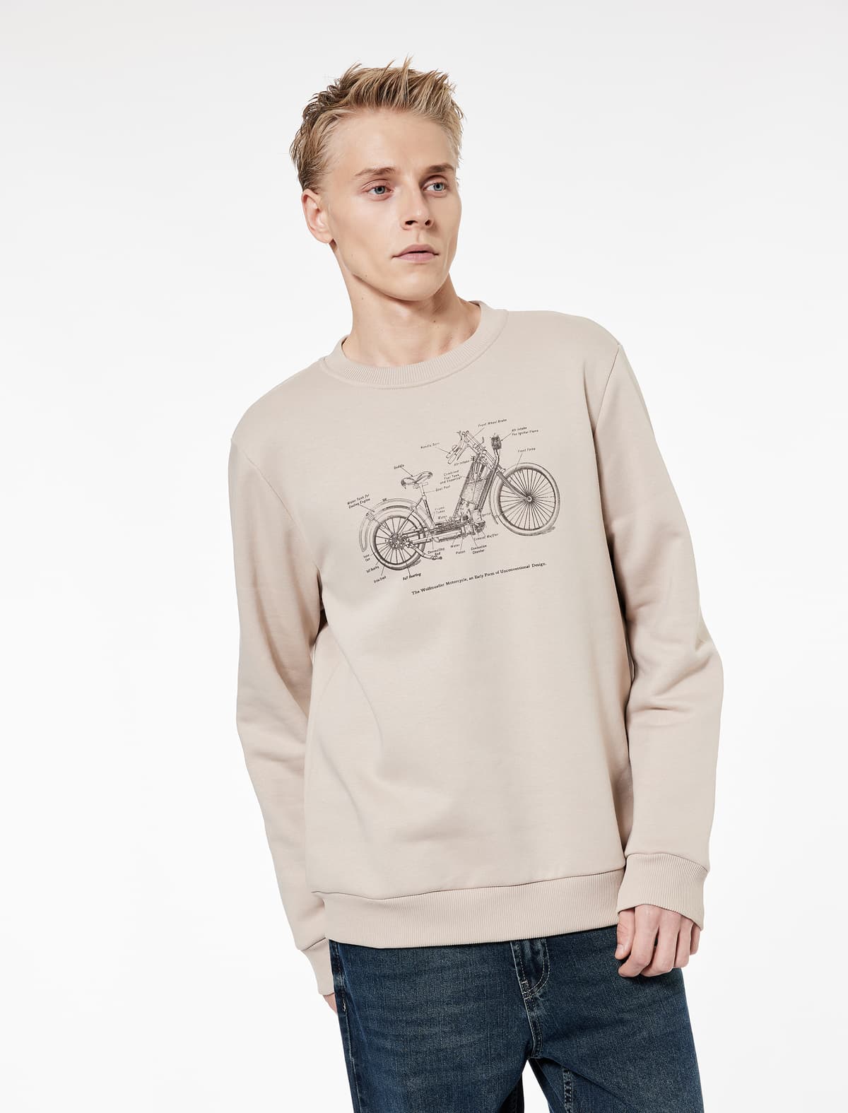 Normal Fit Uzunqol Qaldırılmış Çaplı Yaxalı Sweatshirt