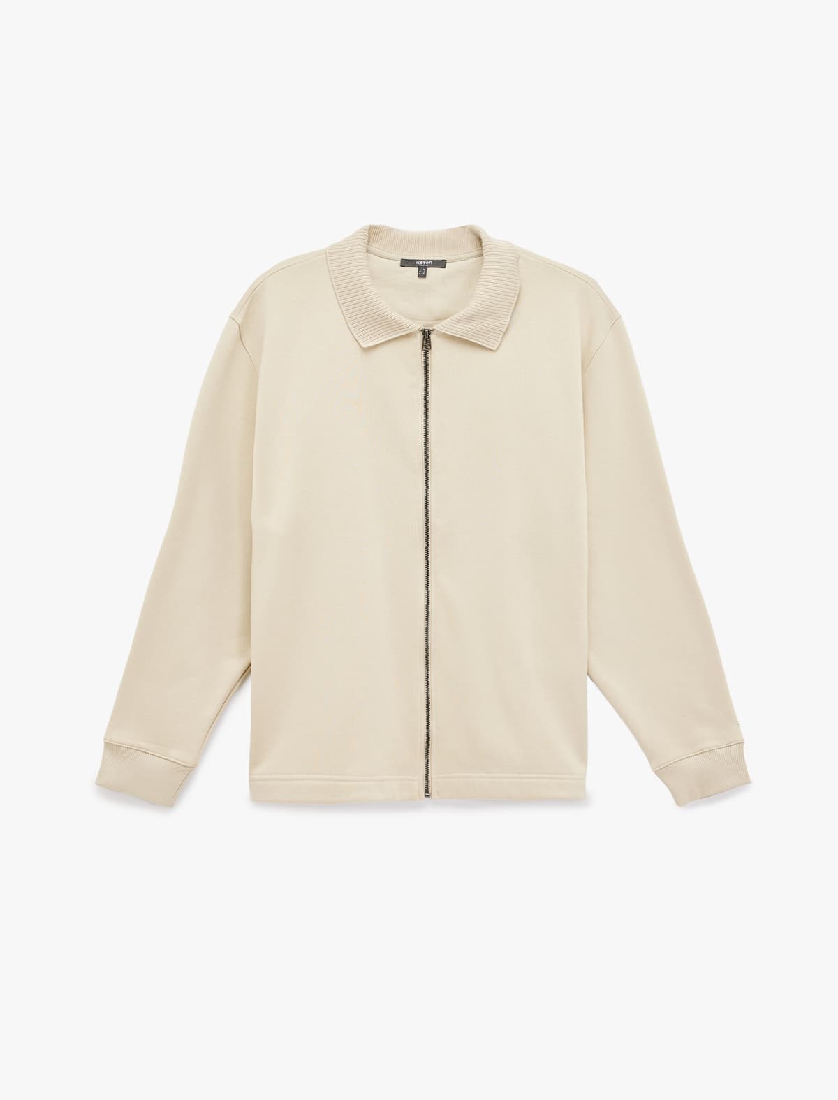Normal Fit Uzunqol Yivli Fermuarlı Hırka