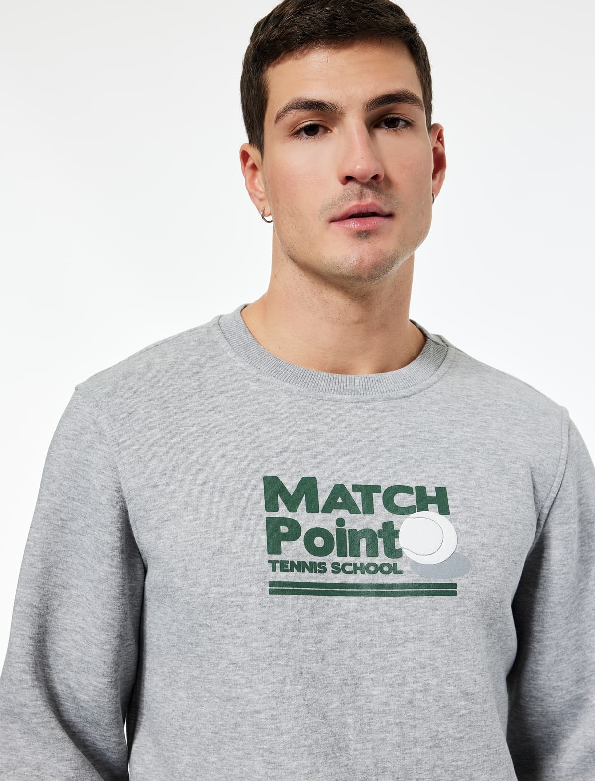 Uzunqol Ekipaj Yakalı Qaldırılmış Çaplı Sweatshirt