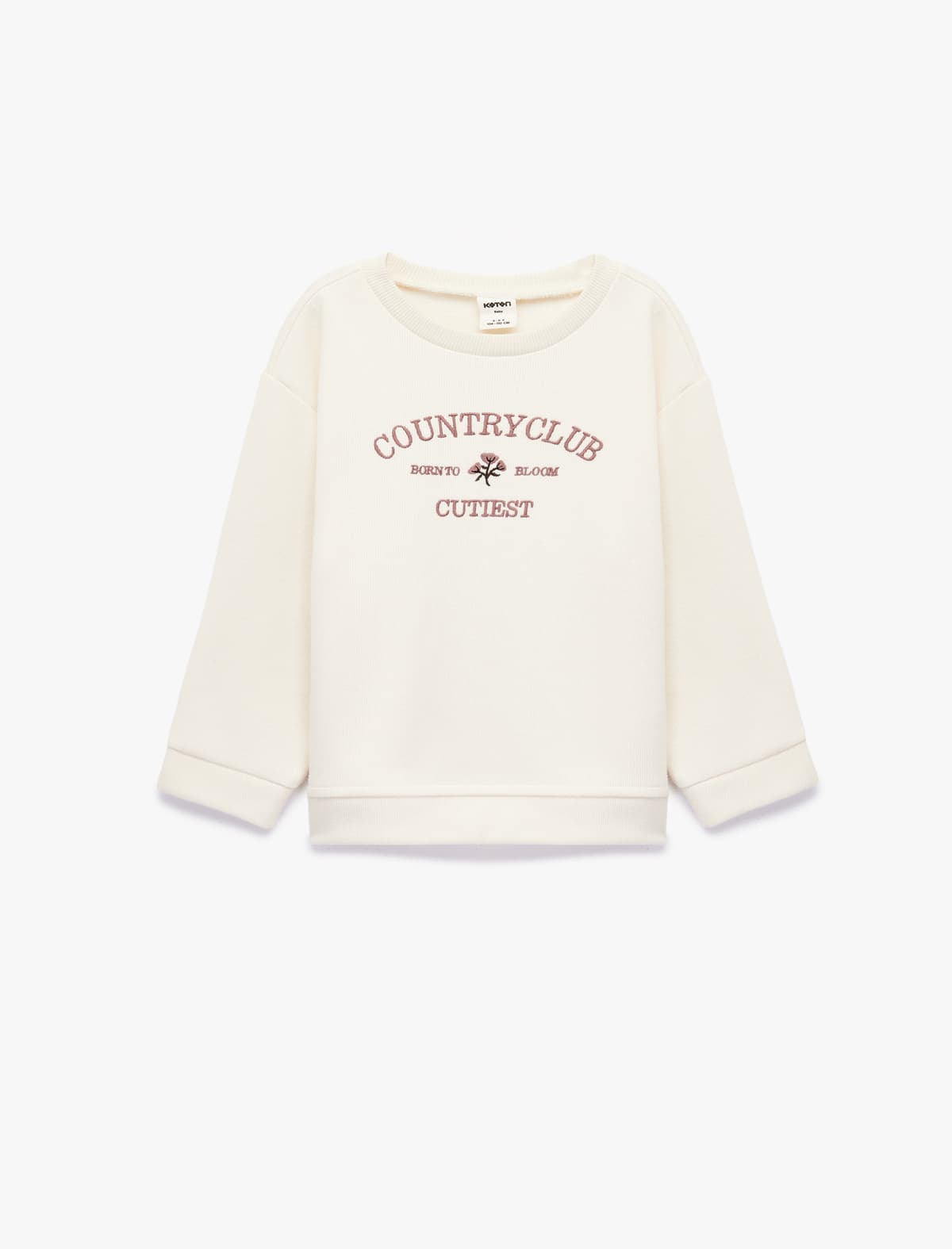Naxış Detallı Uzunqol Yakalı Sweatshirt