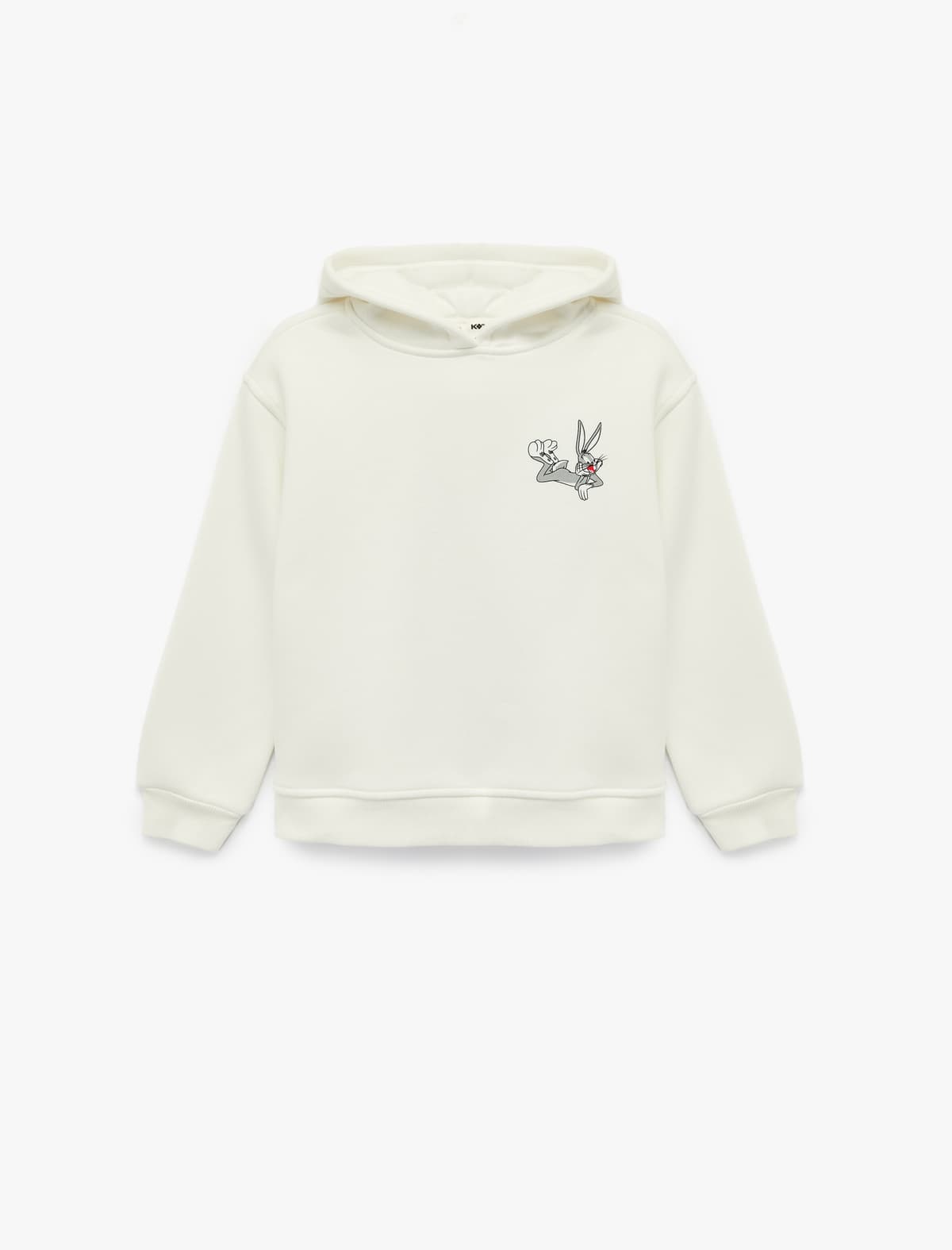 Lisenziyalı Bugs Bunny Çaplı Uzunqol Kapşonlu Oversize Sweatshirt