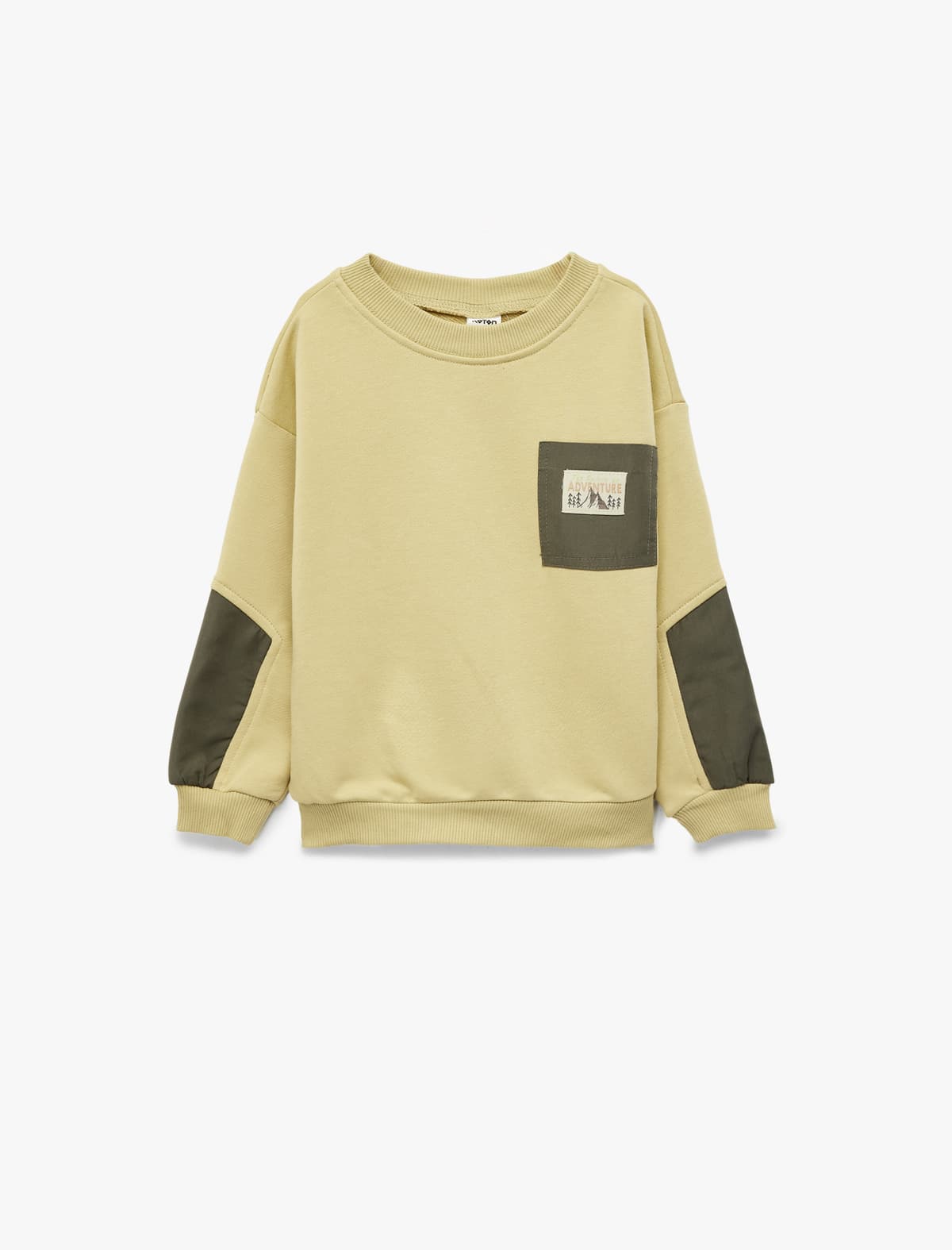 Uzunqollu ekipaj boyunlu böyük ölçülü sweatshirt