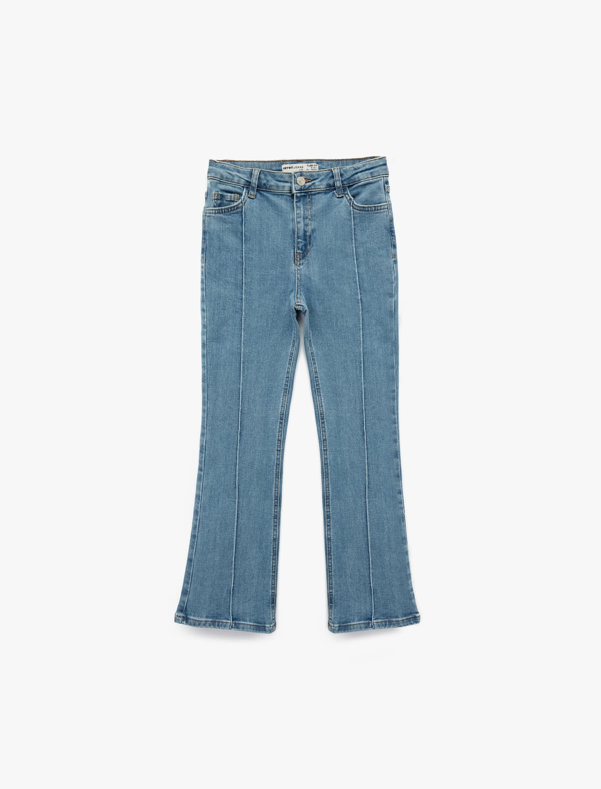 Pambıq cibli Slim fit Flared Denim Şalvar