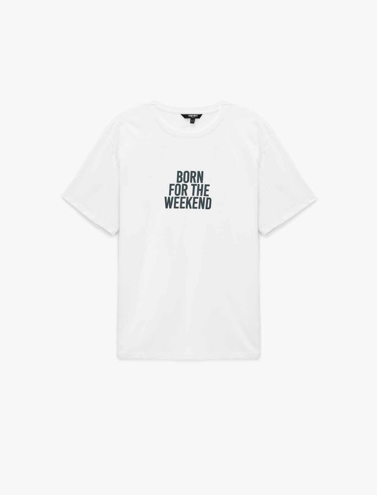 Regular Fit Qısaqol Ekipaj Yaka Pambıq Çaplı T-shirt