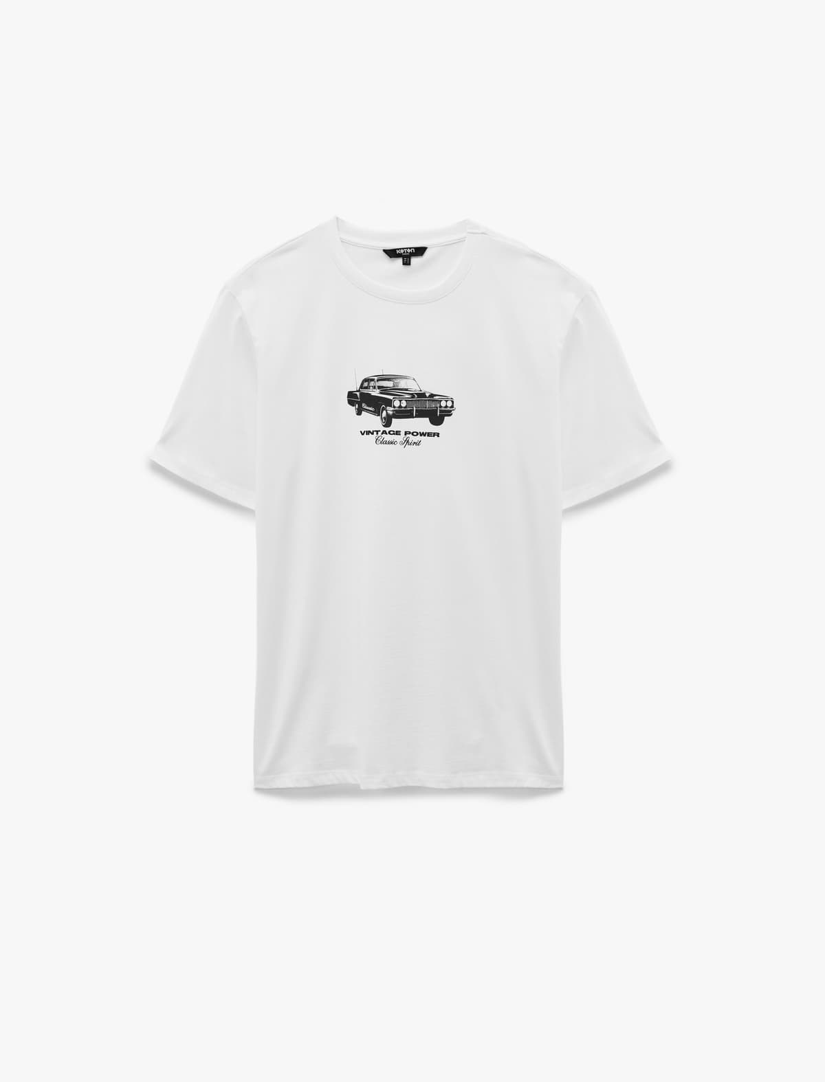 Qısaqol Ekipaj Yakalı Pambıq Avtomobil Çaplı T-Shirt