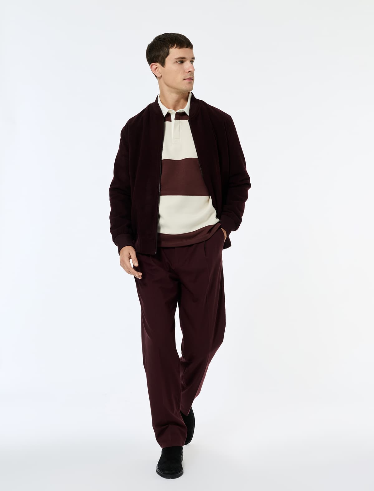 Normal Fit Uzunqol Fermuarlı Bomber Gödəkçə