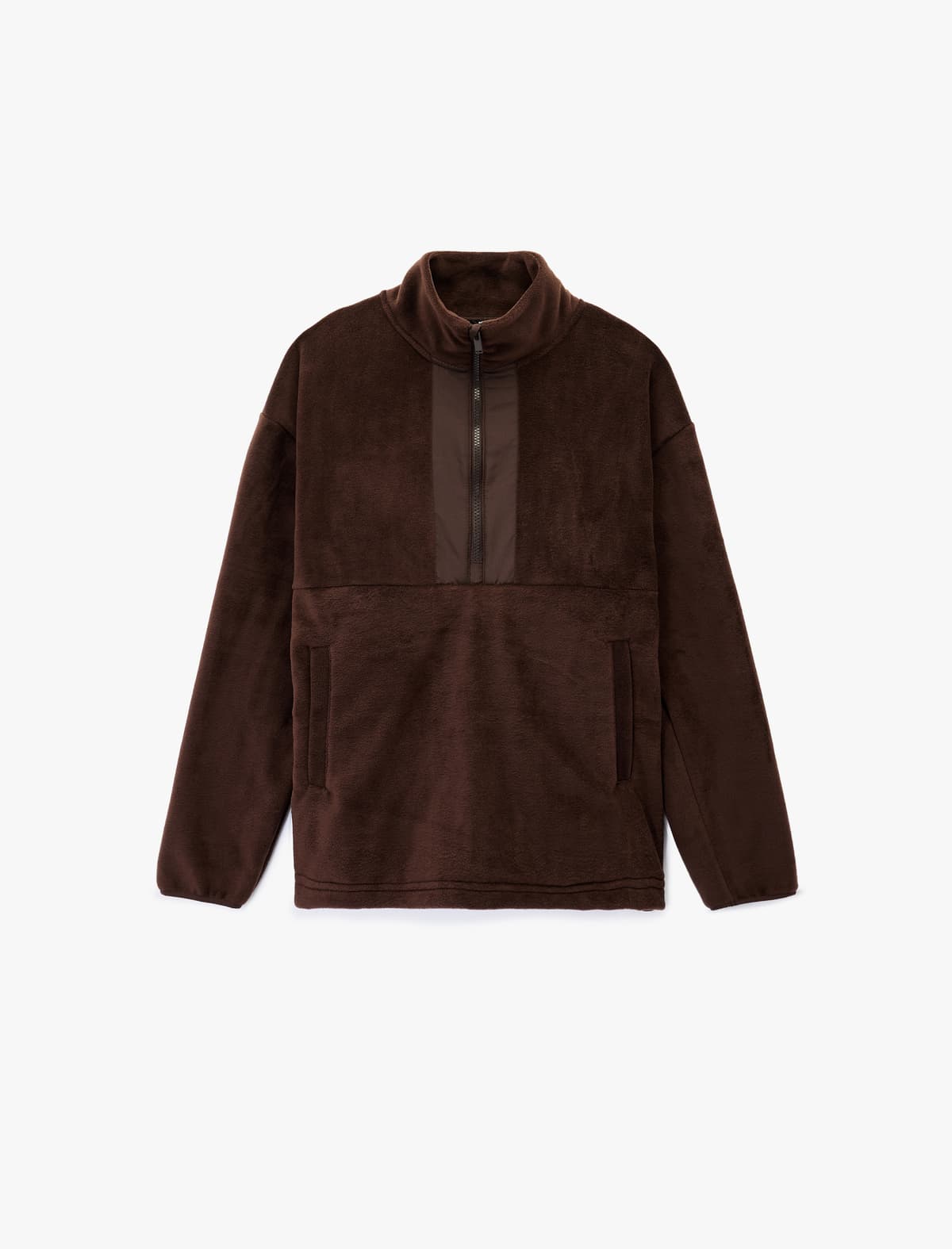 Uzunqol Cib Yarım Fermuarlı Fleece Sweatshirt