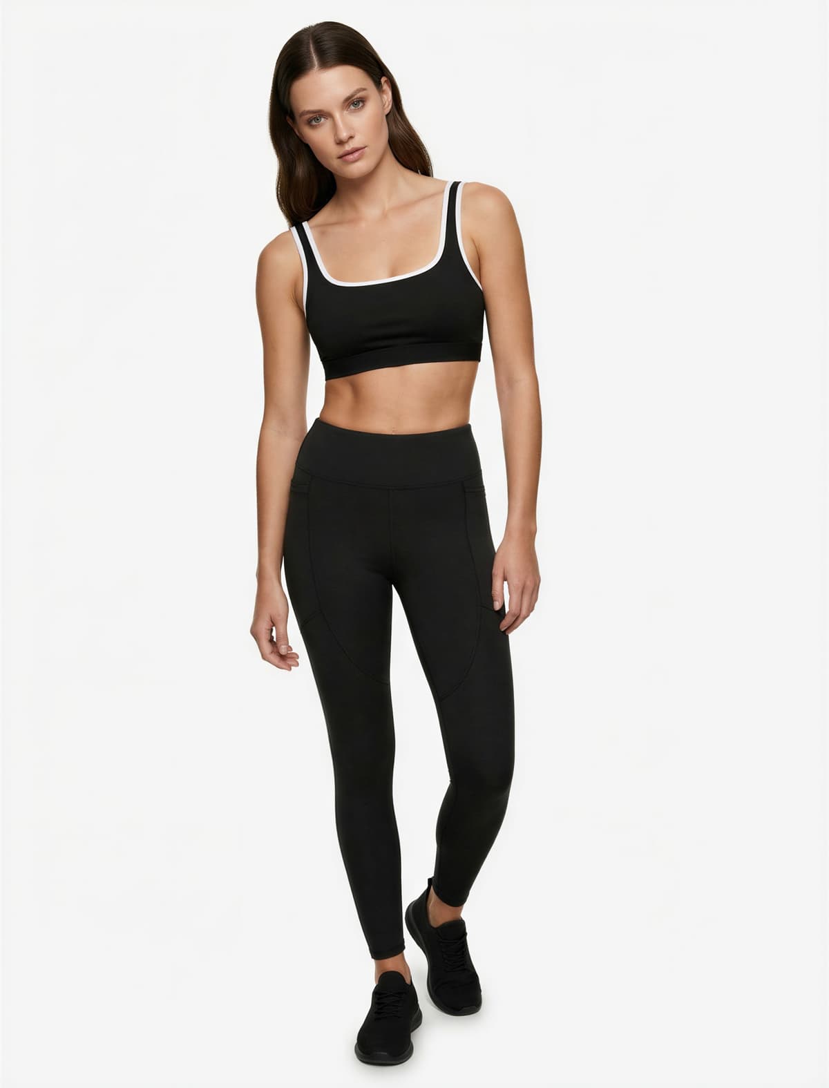 Yüksək Bel Cib Detallı Slim Fit İdman Leggings