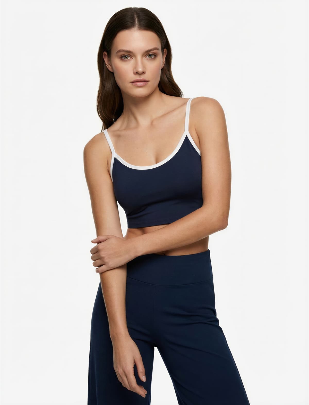 Slim fit İncə Qayış Yivli Qolsuz Atlet Alt köynəyi