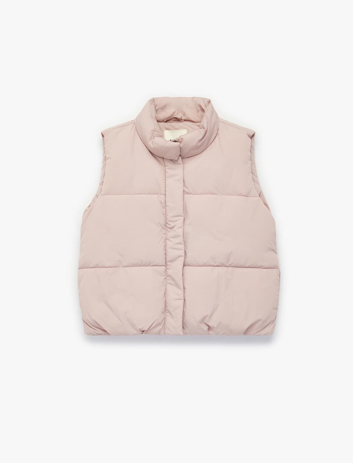 Yüksək Yaxalı Qolsuz Boş Kəsilmiş Puffer Jilet