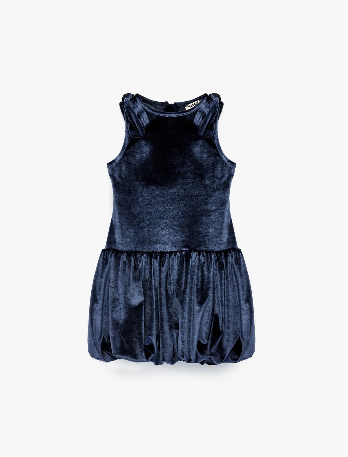 Bowknot Dekolteli Qolsuz Məxmər Don
