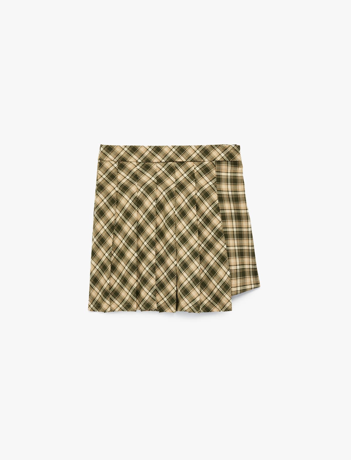 Bükülü Plaid Mini Etek
