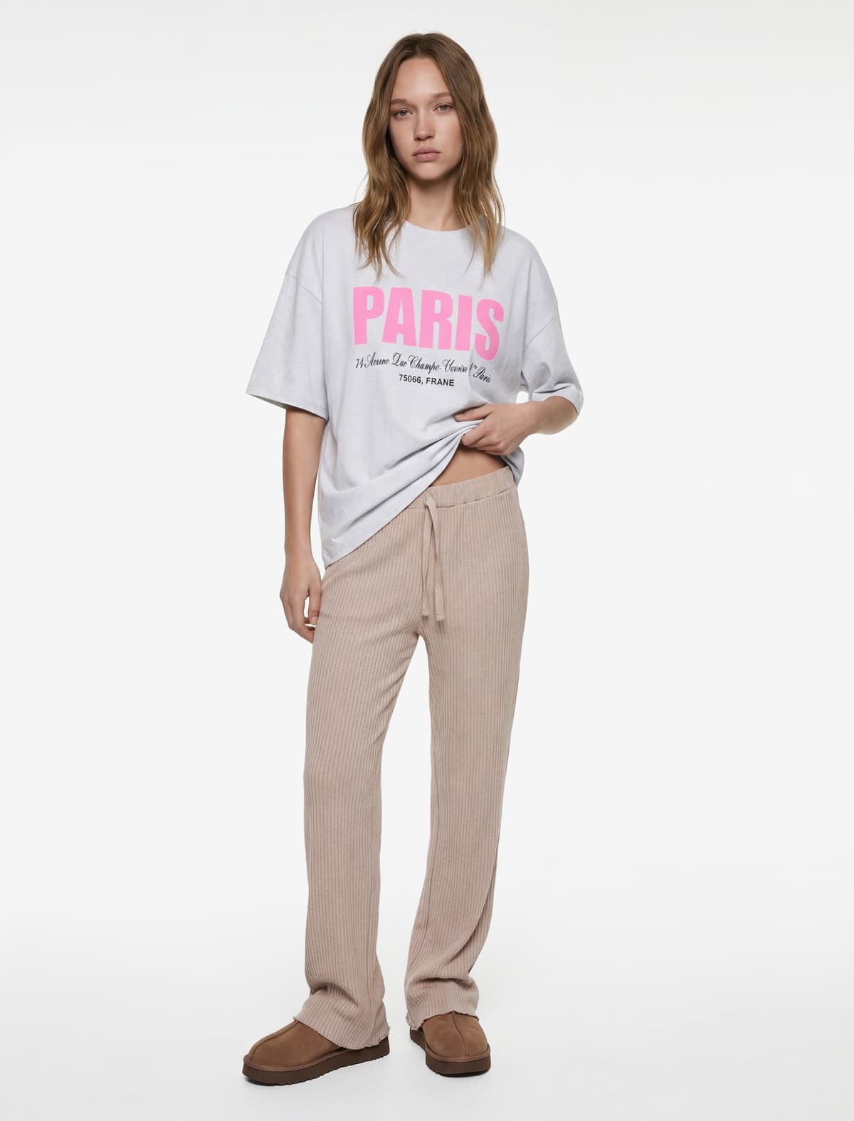 Qalstuklu Beli Rahat Kesimli Pijama Alti