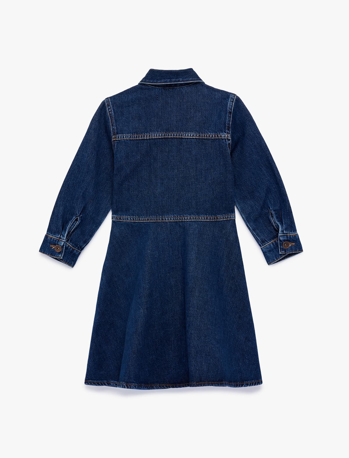 Pambıq Düyməli Qapaqlı Cibli Uzunqol Denim Don